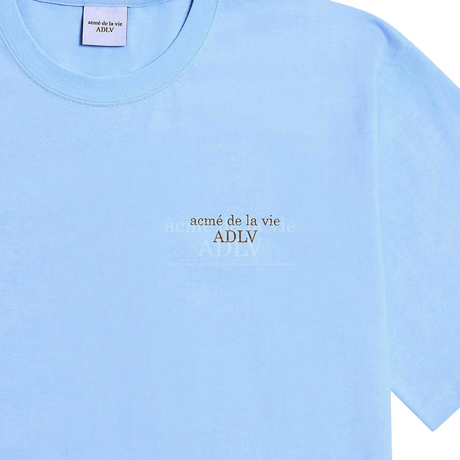 acmé de la vie (ADLV) Glossy Basic Logo Short Sleeve T-Shirt 2 Sky Blue