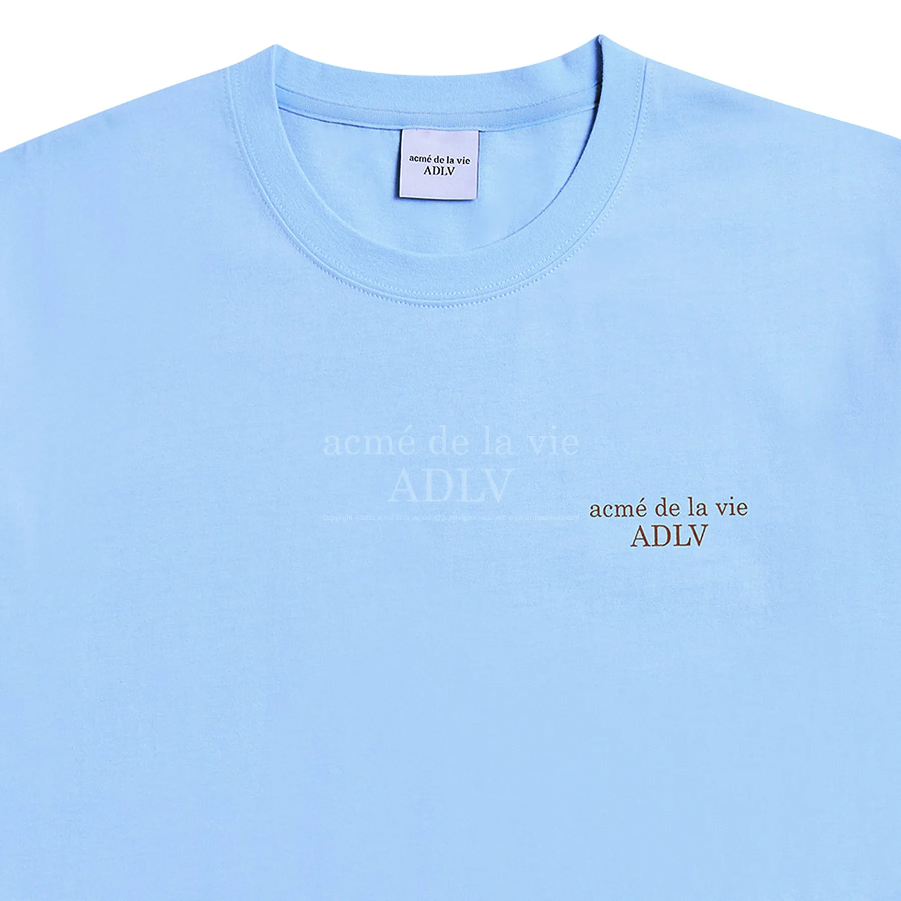 acmé de la vie (ADLV) Glossy Basic Logo Short Sleeve T-Shirt 2 Sky Blue