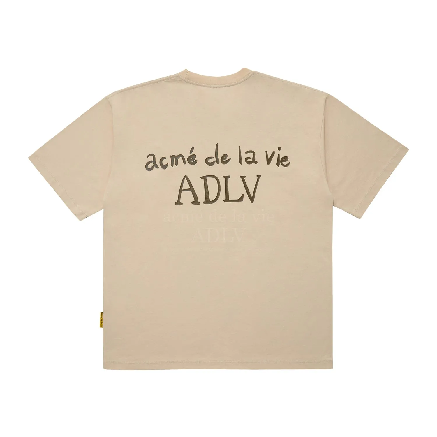 acmé de la vie (ADLV) Glossy Basic Logo Short Sleeve T-Shirt Beige