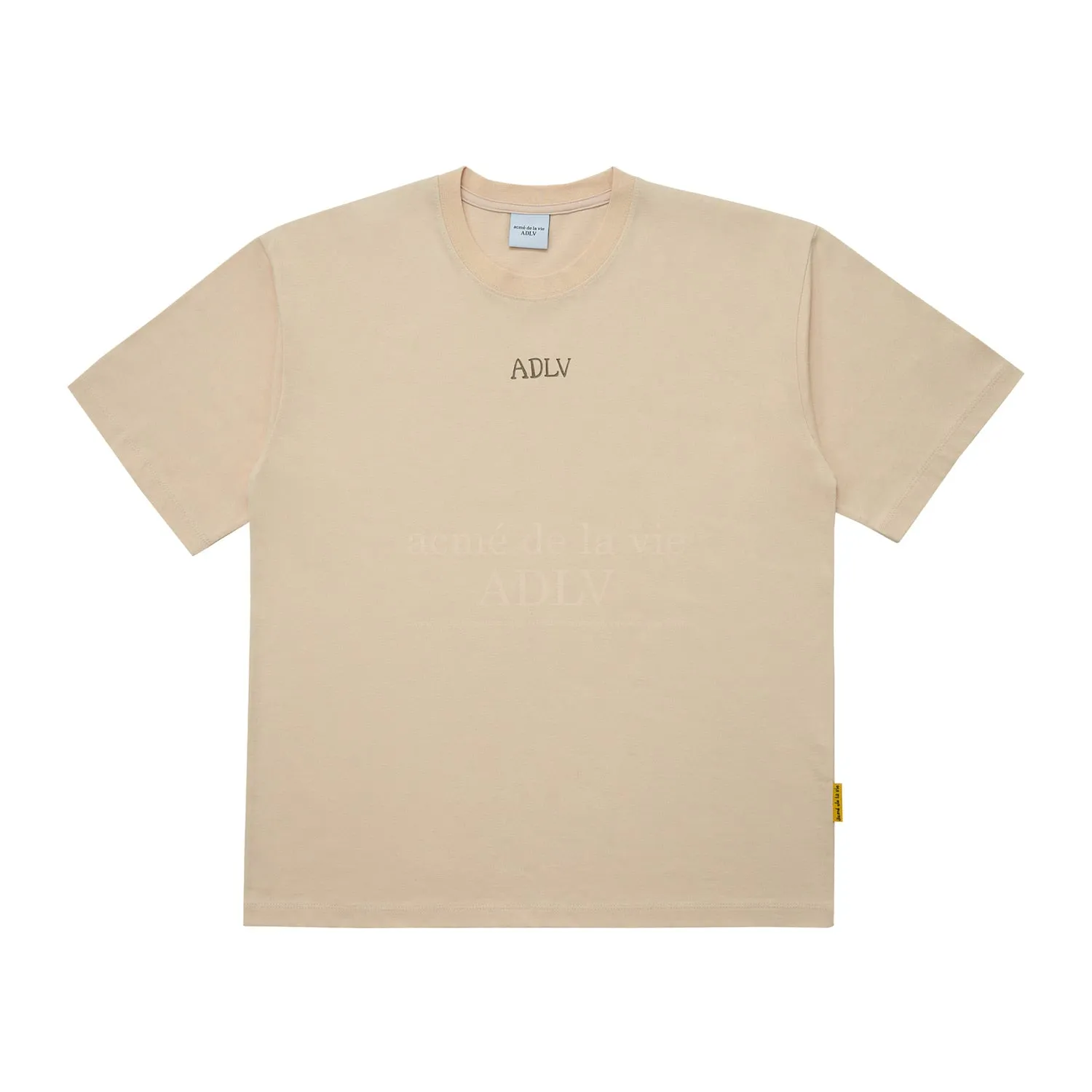 acmé de la vie (ADLV) Glossy Basic Logo Short Sleeve T-Shirt Beige