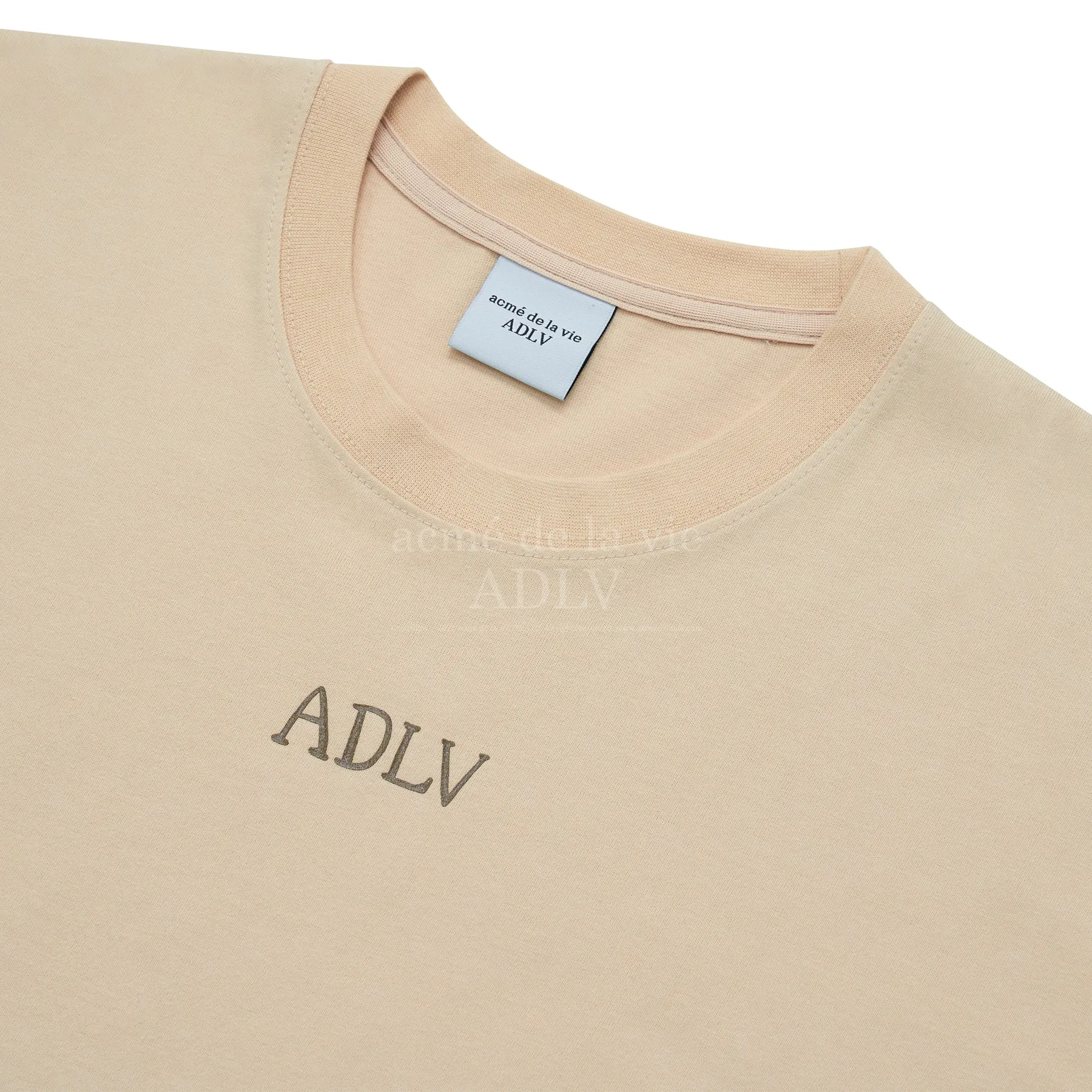 acmé de la vie (ADLV) Glossy Basic Logo Short Sleeve T-Shirt Beige