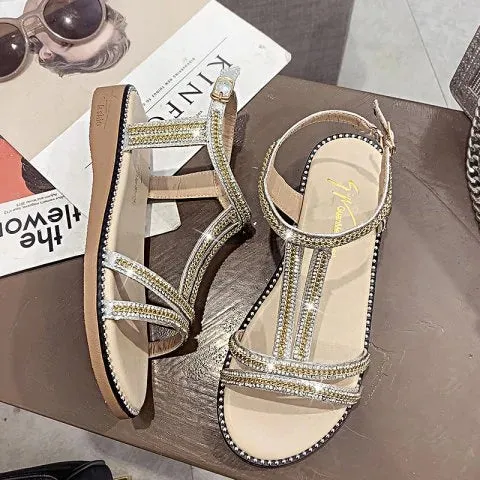 Adorable Bottom Rhinestone Style Summer Women Sandals