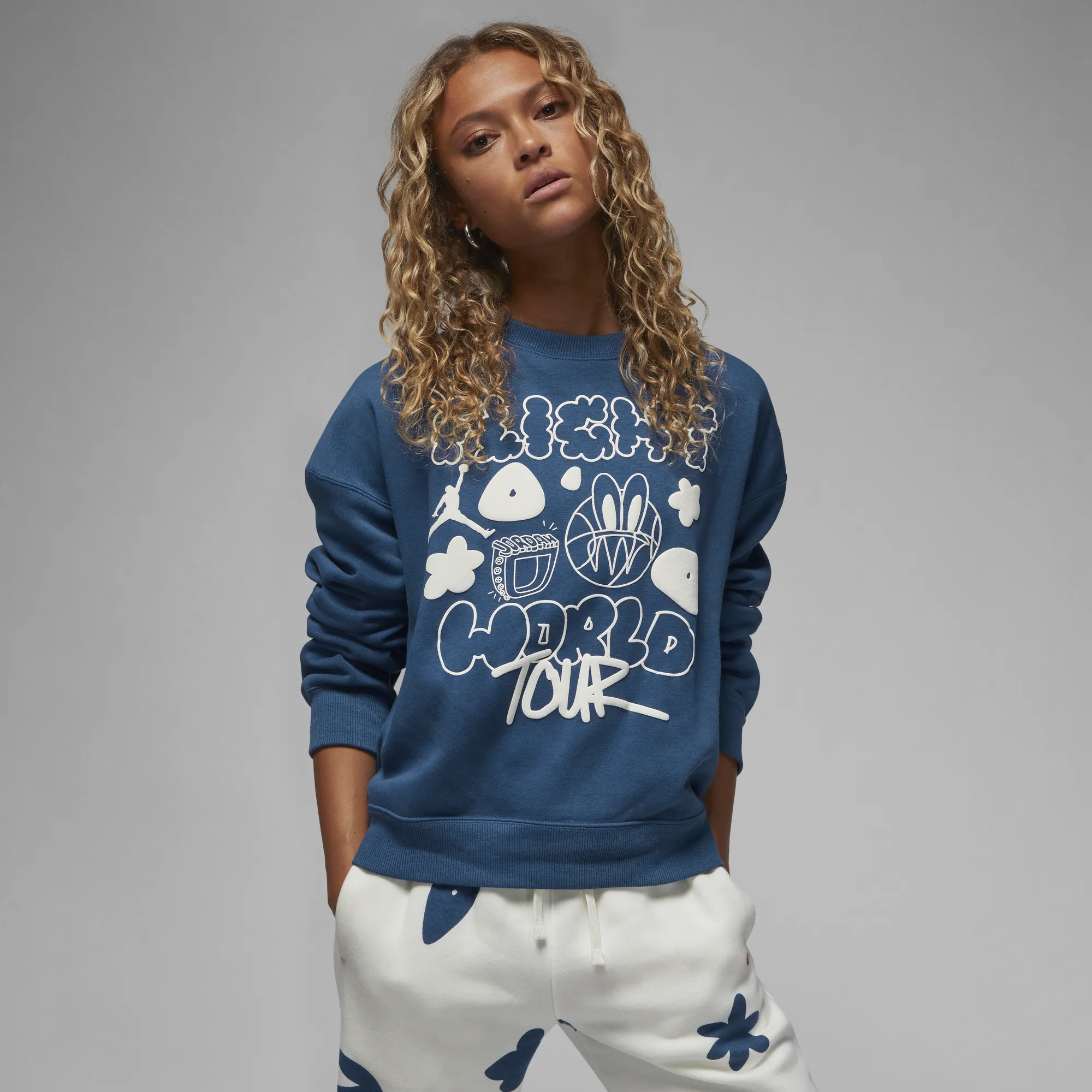 Air Jordan Artist Series by Mia Lee Womens Fleece Crew