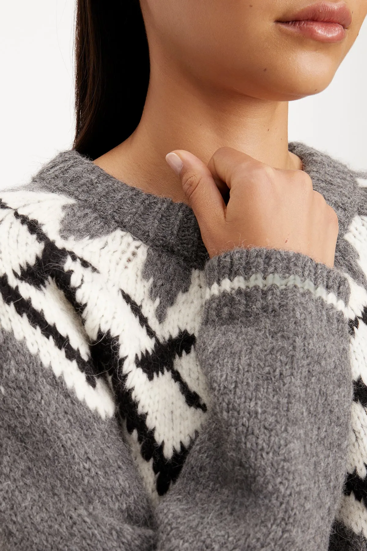 ALEXA FAIR ISLE CREW NECK SWEATER