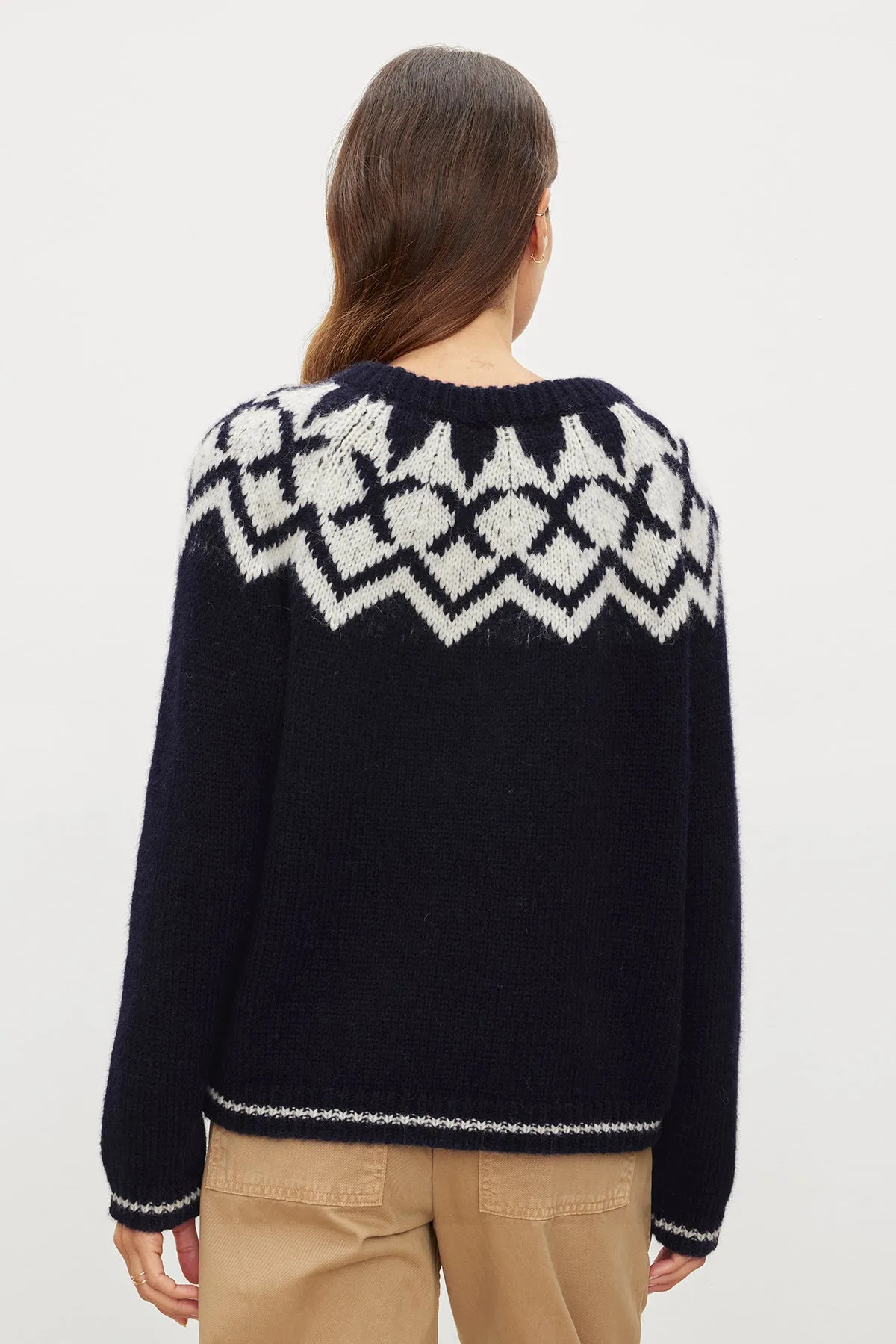 ALEXA FAIR ISLE CREW NECK SWEATER