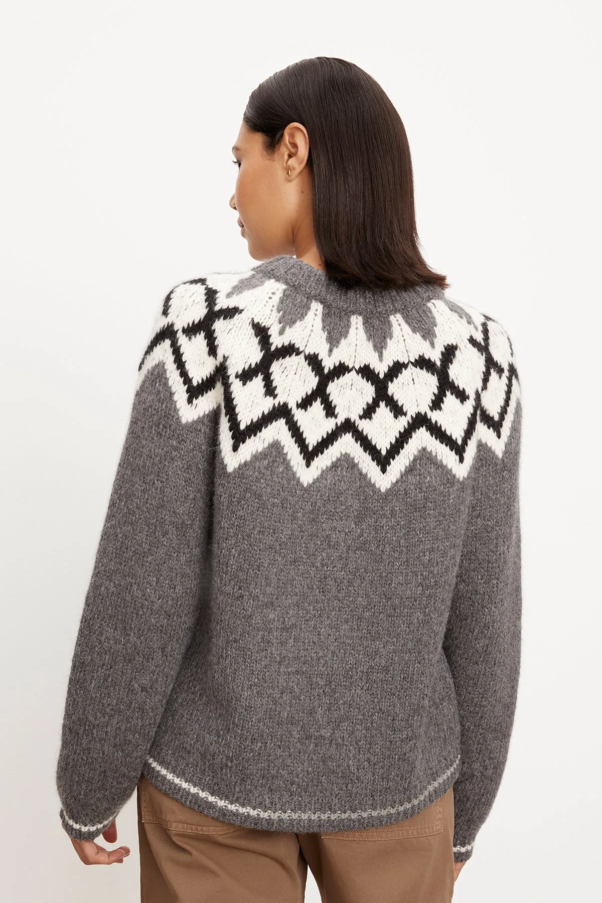 ALEXA FAIR ISLE CREW NECK SWEATER