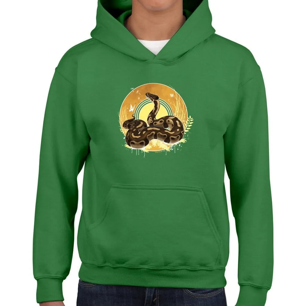 Autumn Ball Python Youth Hoodie, Reptile Gift Pullover, Cute Sweatshirt