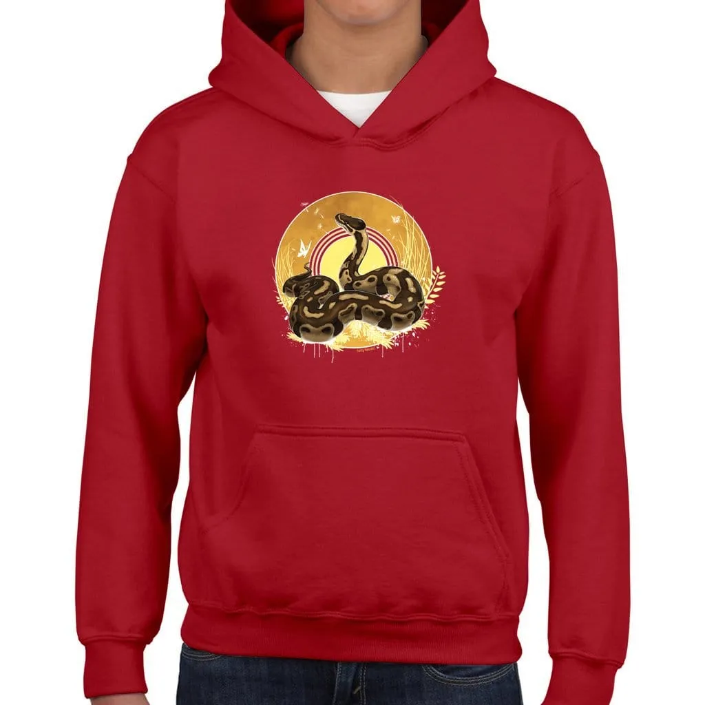 Autumn Ball Python Youth Hoodie, Reptile Gift Pullover, Cute Sweatshirt