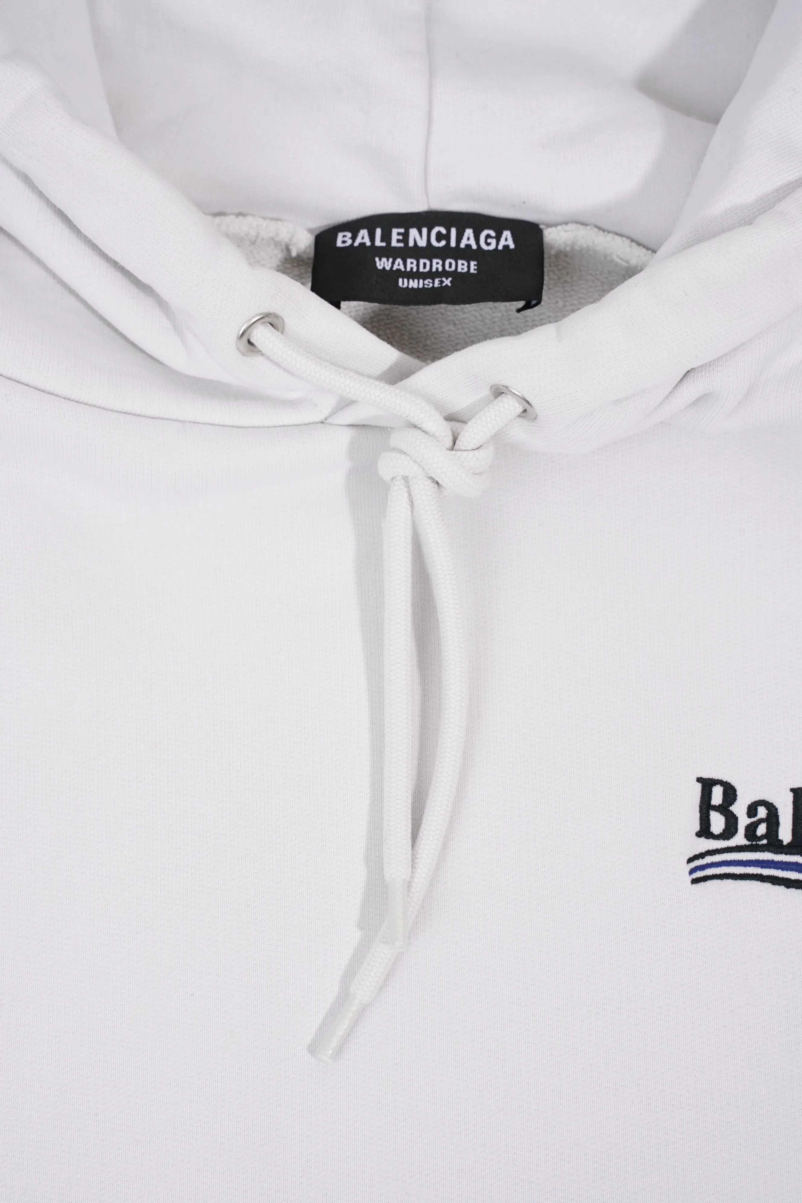 Balenciaga Mens Political Hoodie White L