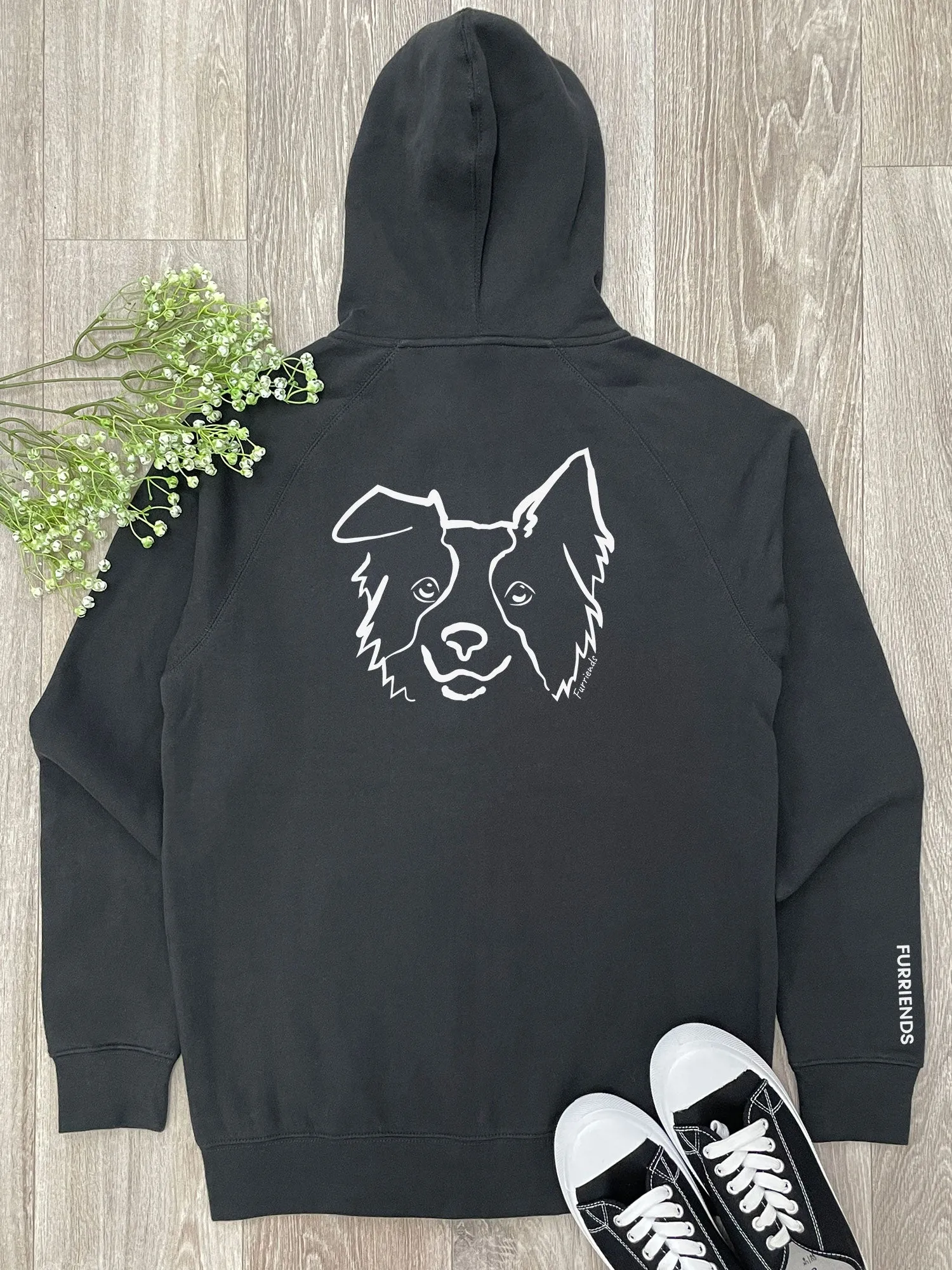 Border Collie Zip Front Hoodie