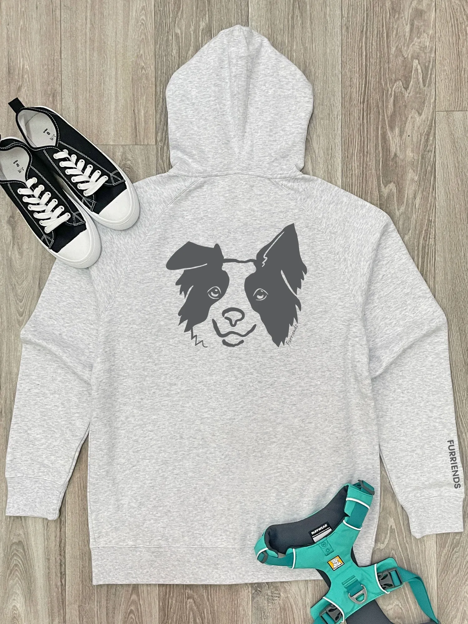 Border Collie Zip Front Hoodie