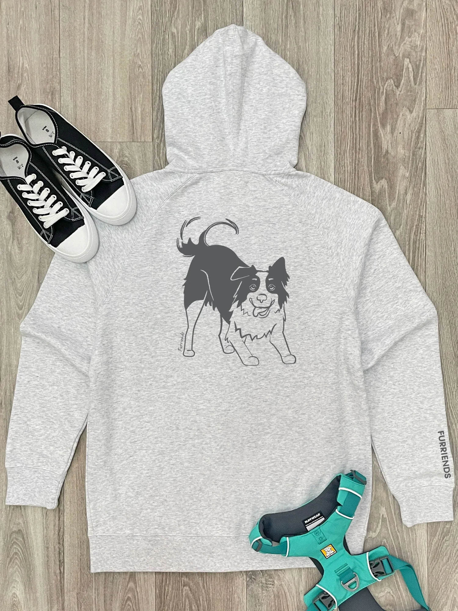 Border Collie Zip Front Hoodie