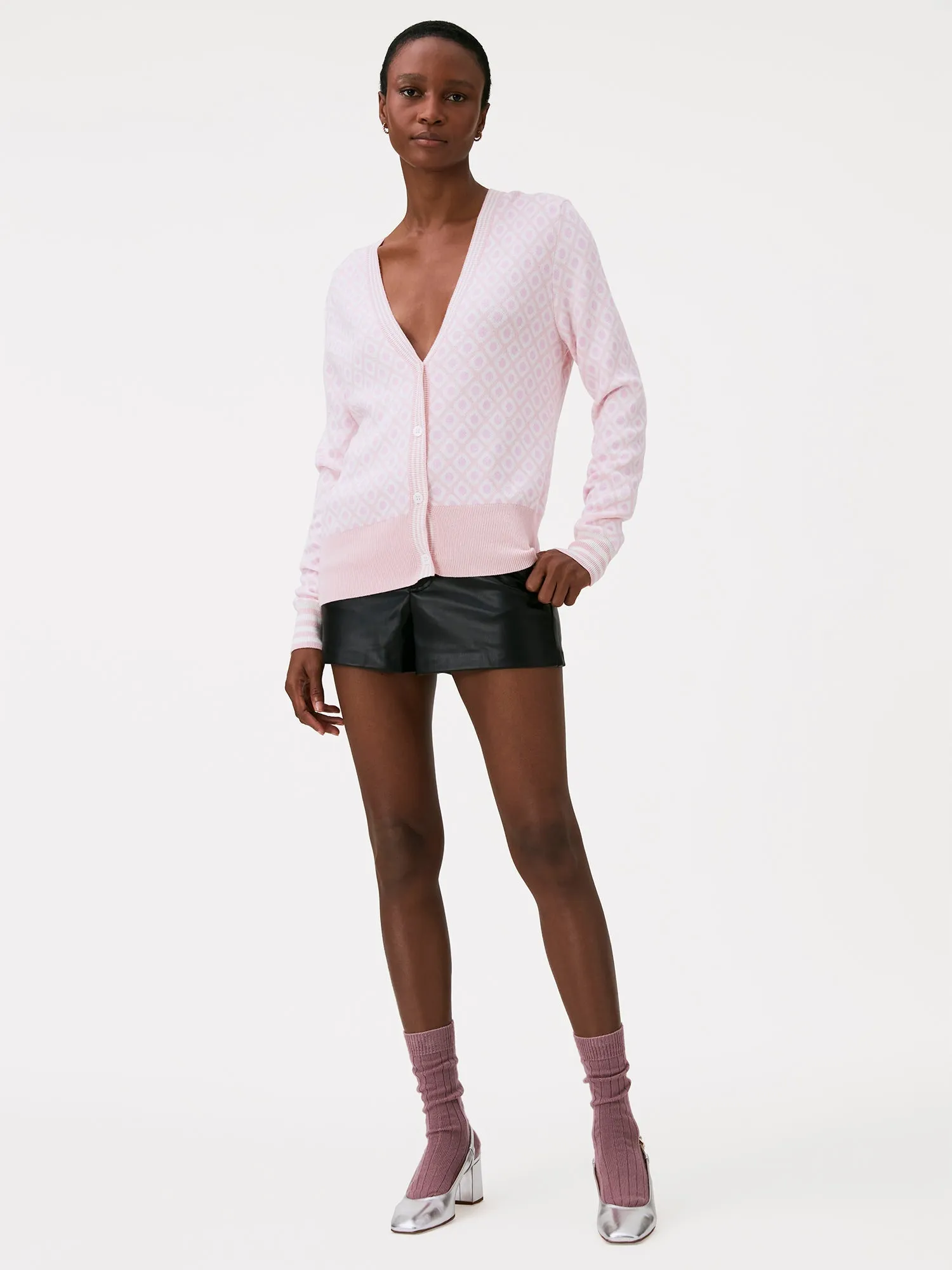 Brodie Mini Argyle Cardigan | Rose