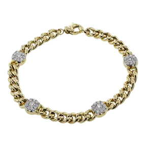 Chain Link Bracelet in 18k Gold with Diamonds