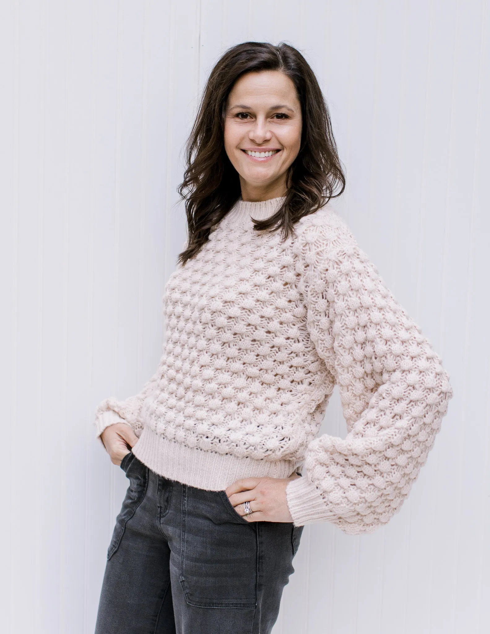 Creamy Bubble Knit Sweater