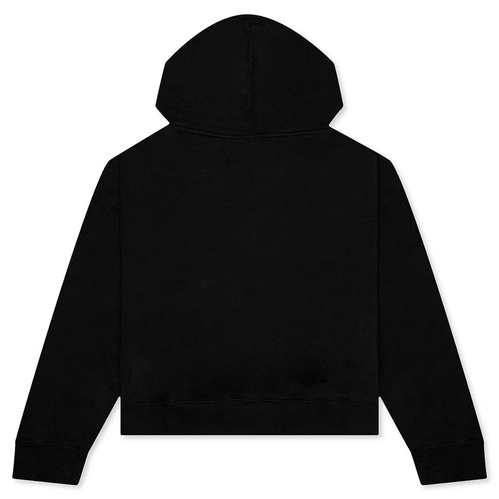 Curved Logo Hoodie - Black/White