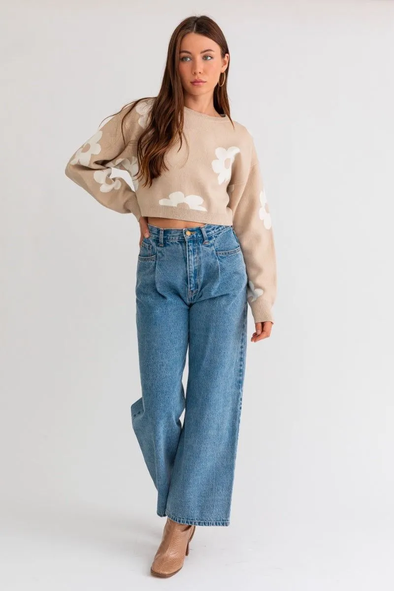 Daisy Cropped Sweatshirt