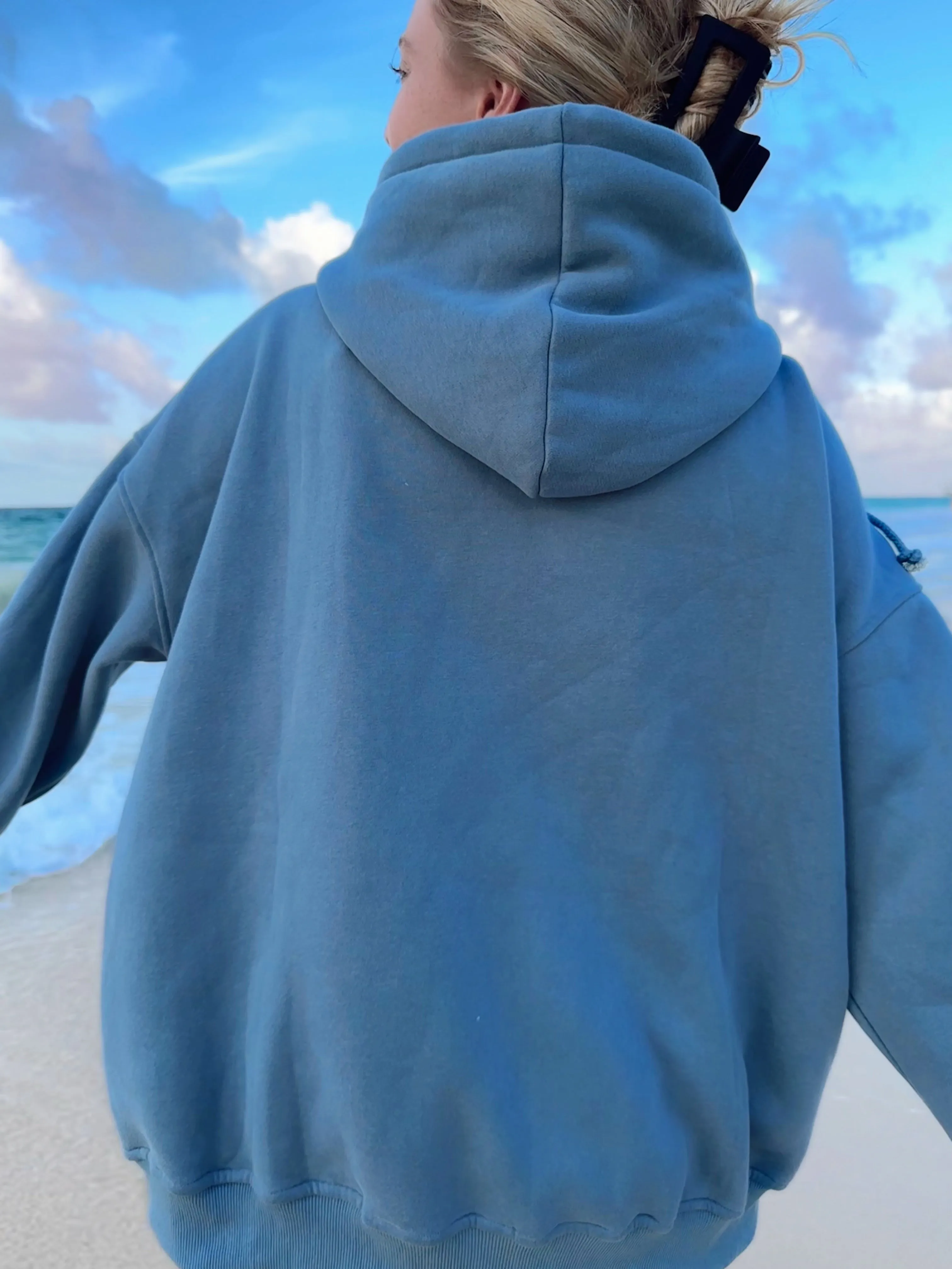 DENIM SUNKISSEDCOCONUT ZIP-UP HOODIE