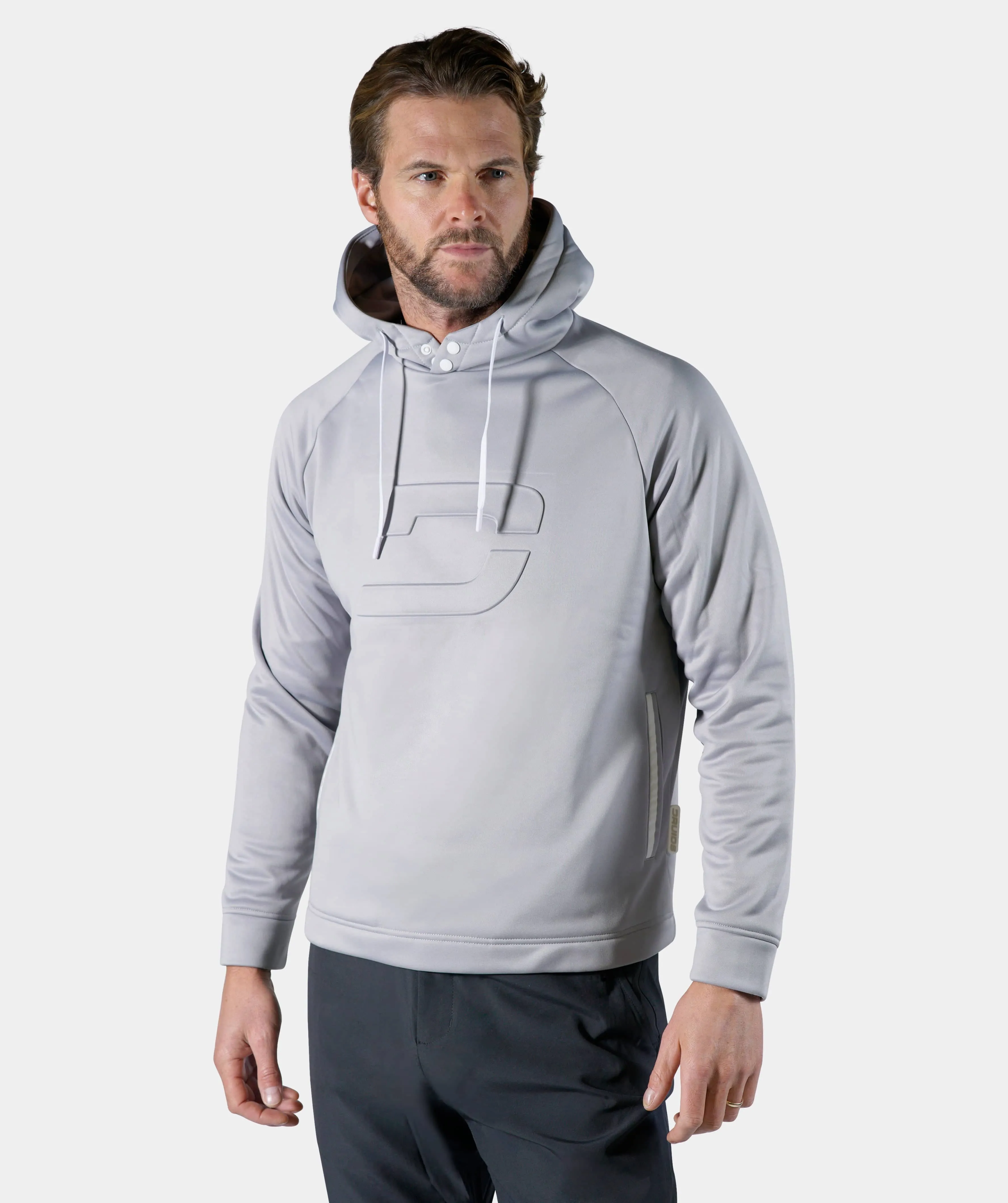 EMBOSSED HOODIE - GREY