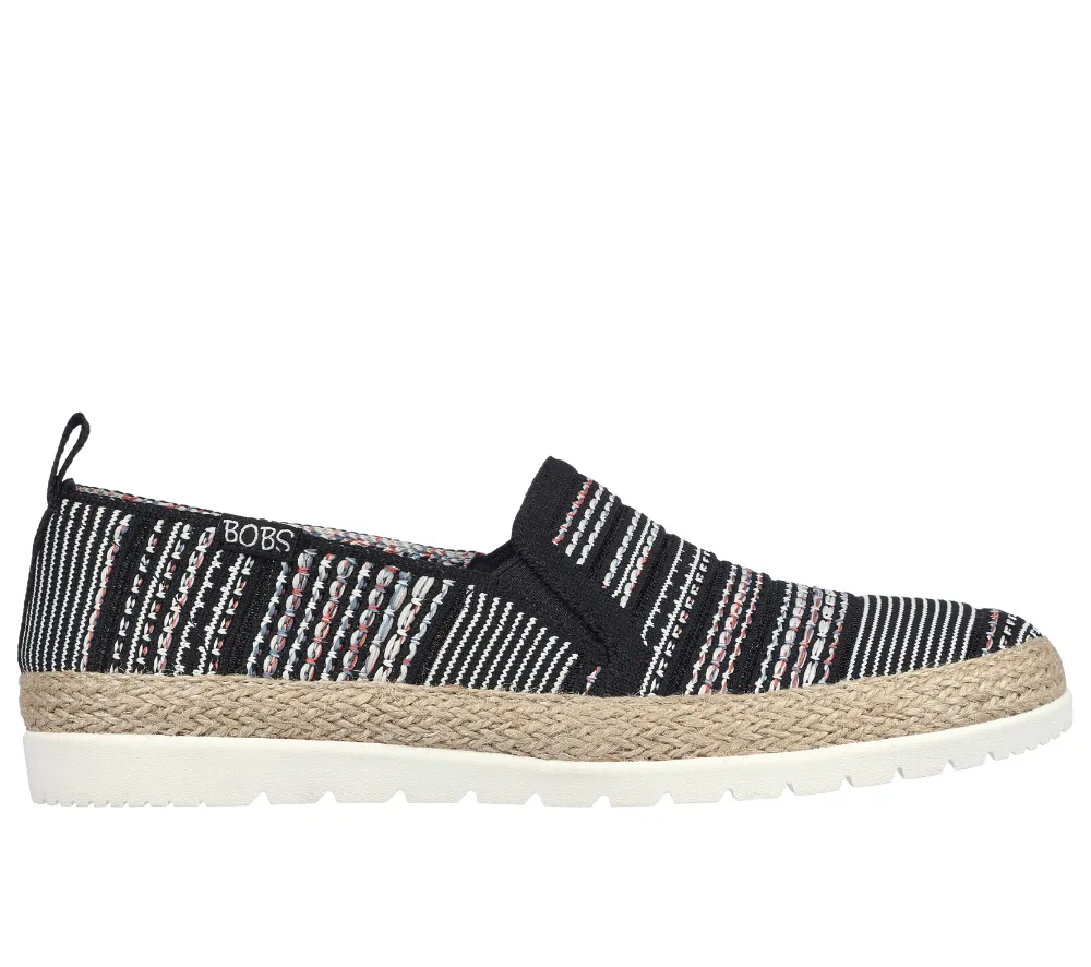 Espadrile sport, dama, SKECHERS ISLAND MUSE 113982-BKMT negru, textil