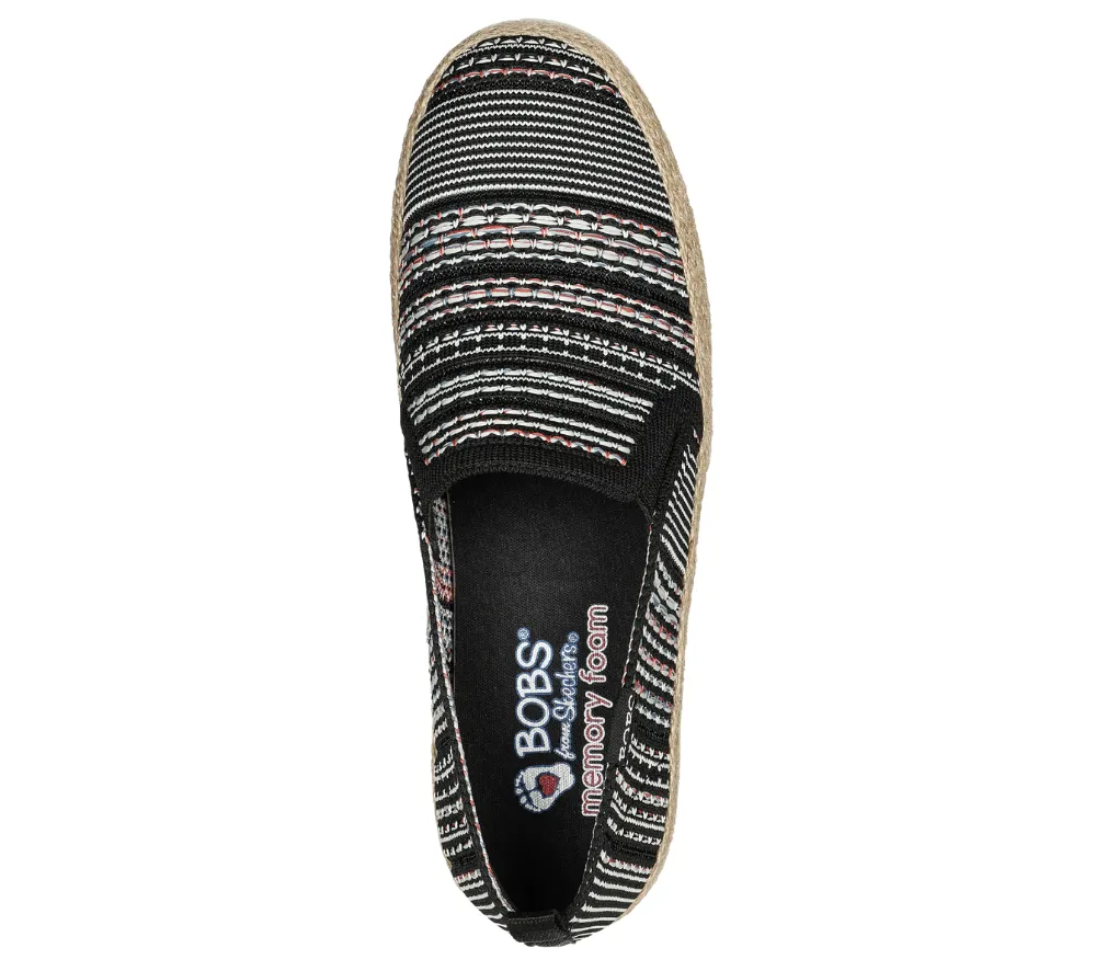 Espadrile sport, dama, SKECHERS ISLAND MUSE 113982-BKMT negru, textil