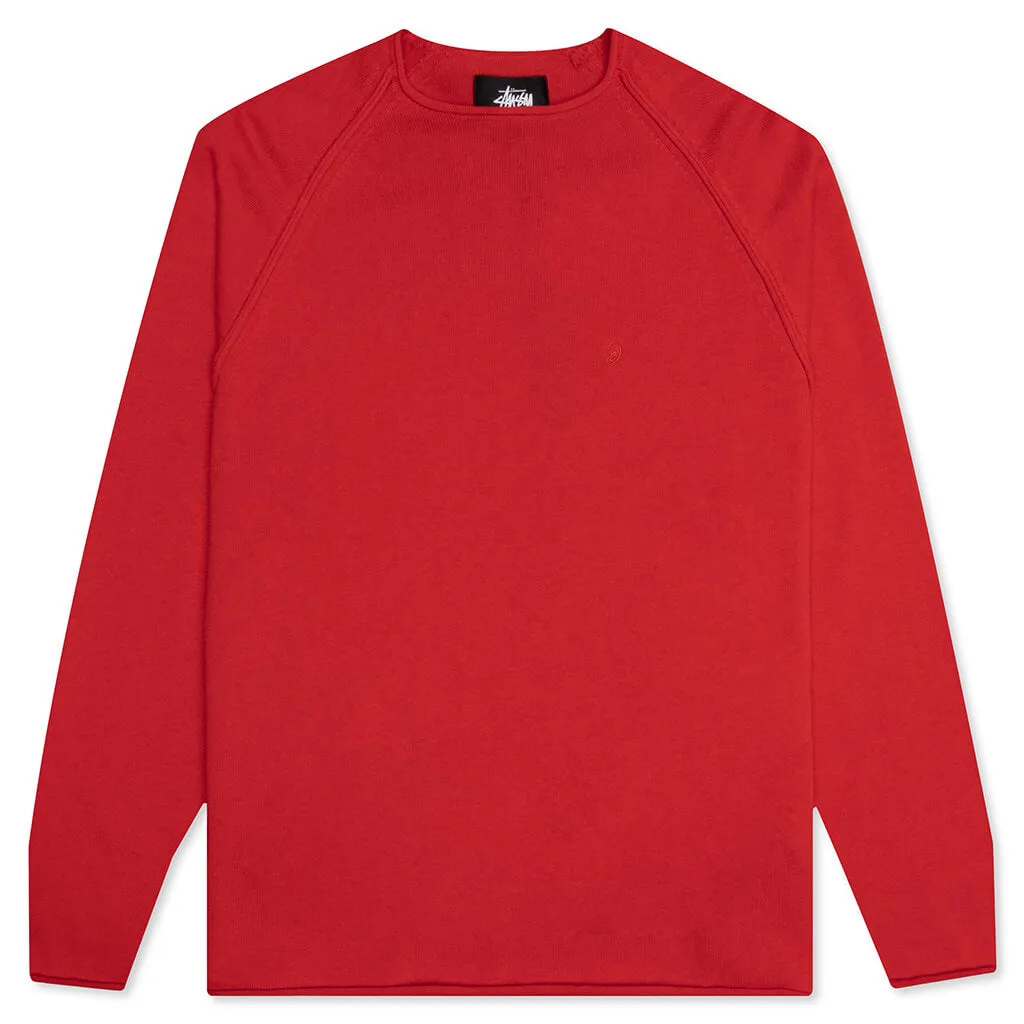 Exposed Seam Sweater - Red