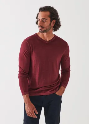 EXTRA-FINE MERINO VINTAGE WASH V-NECK