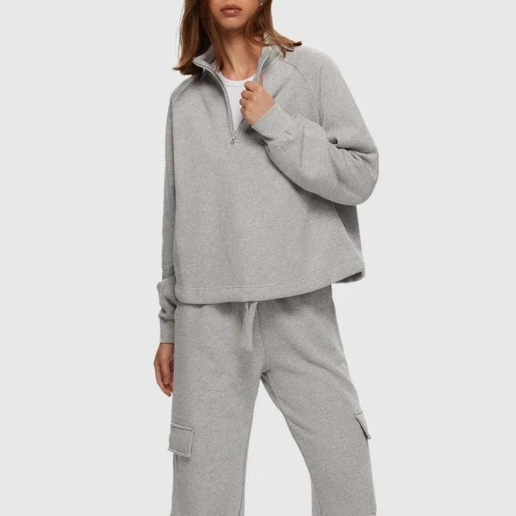 Half Zip Drawcord (Grey)