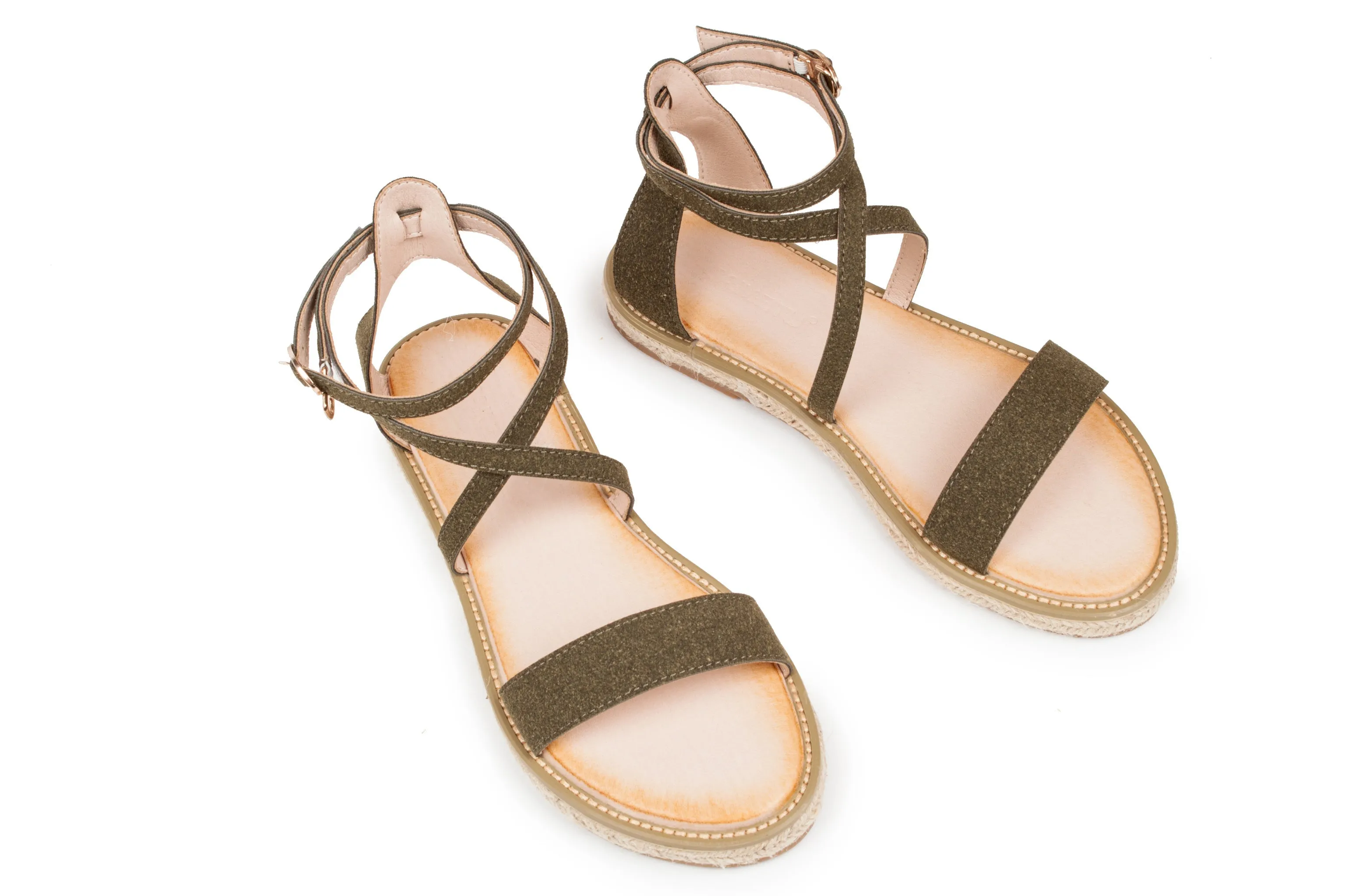 Haute Edition Women's Cross Strap Rome Sandals