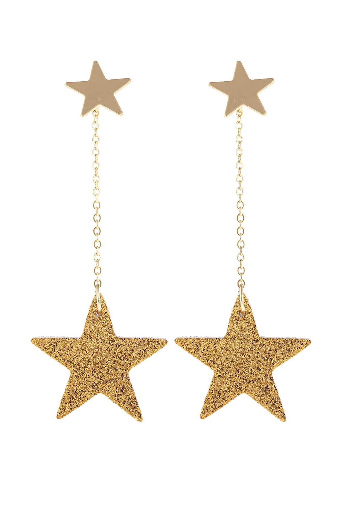 Hde3059 - Dangling Glitter Star Earrings