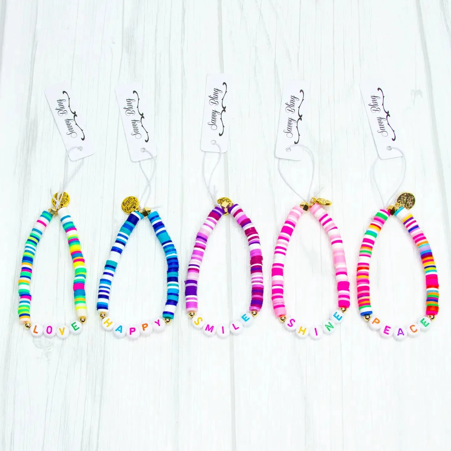 Inspirational Word Kids Heishi Bracelets