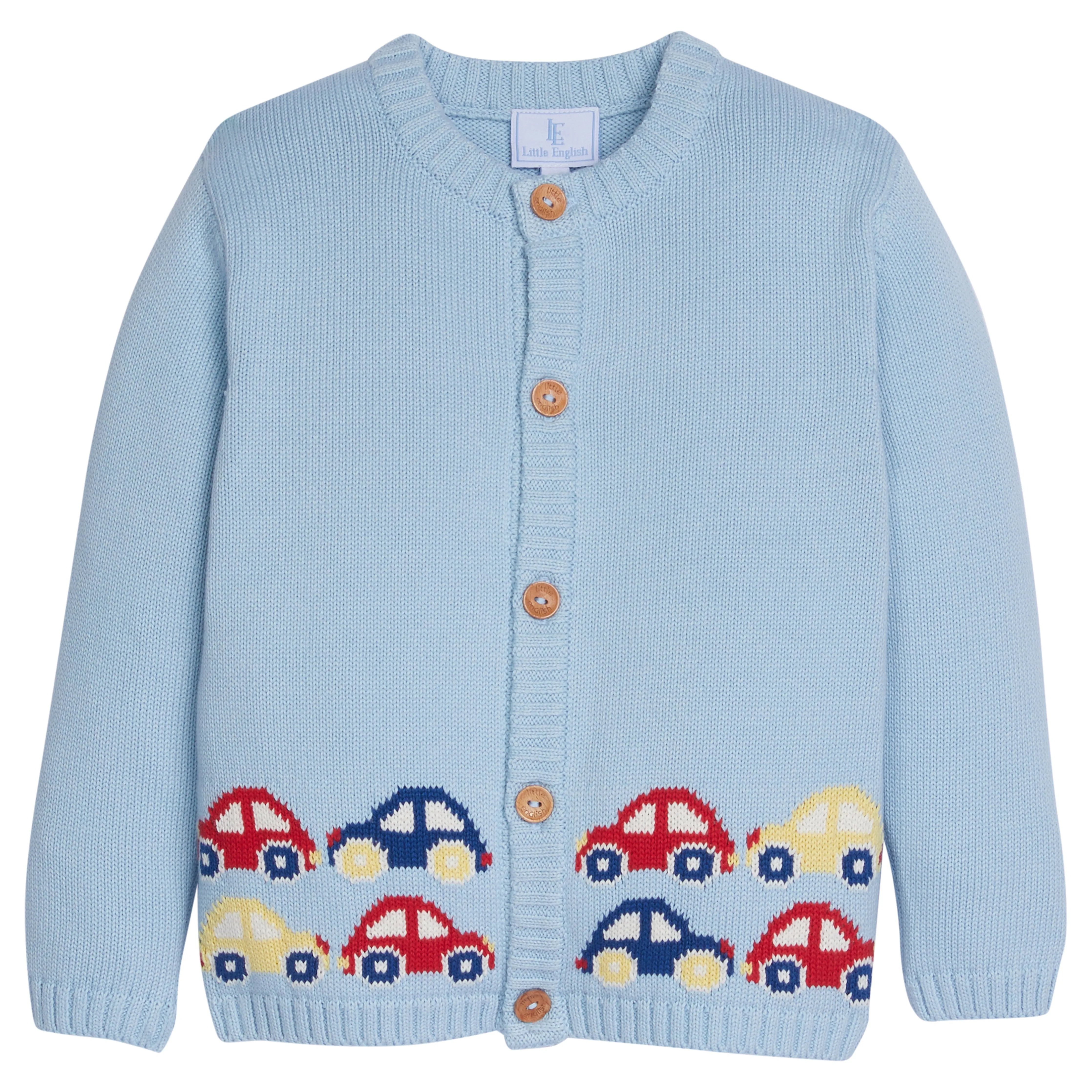 Intarsia Cardigan - Stacked Cars