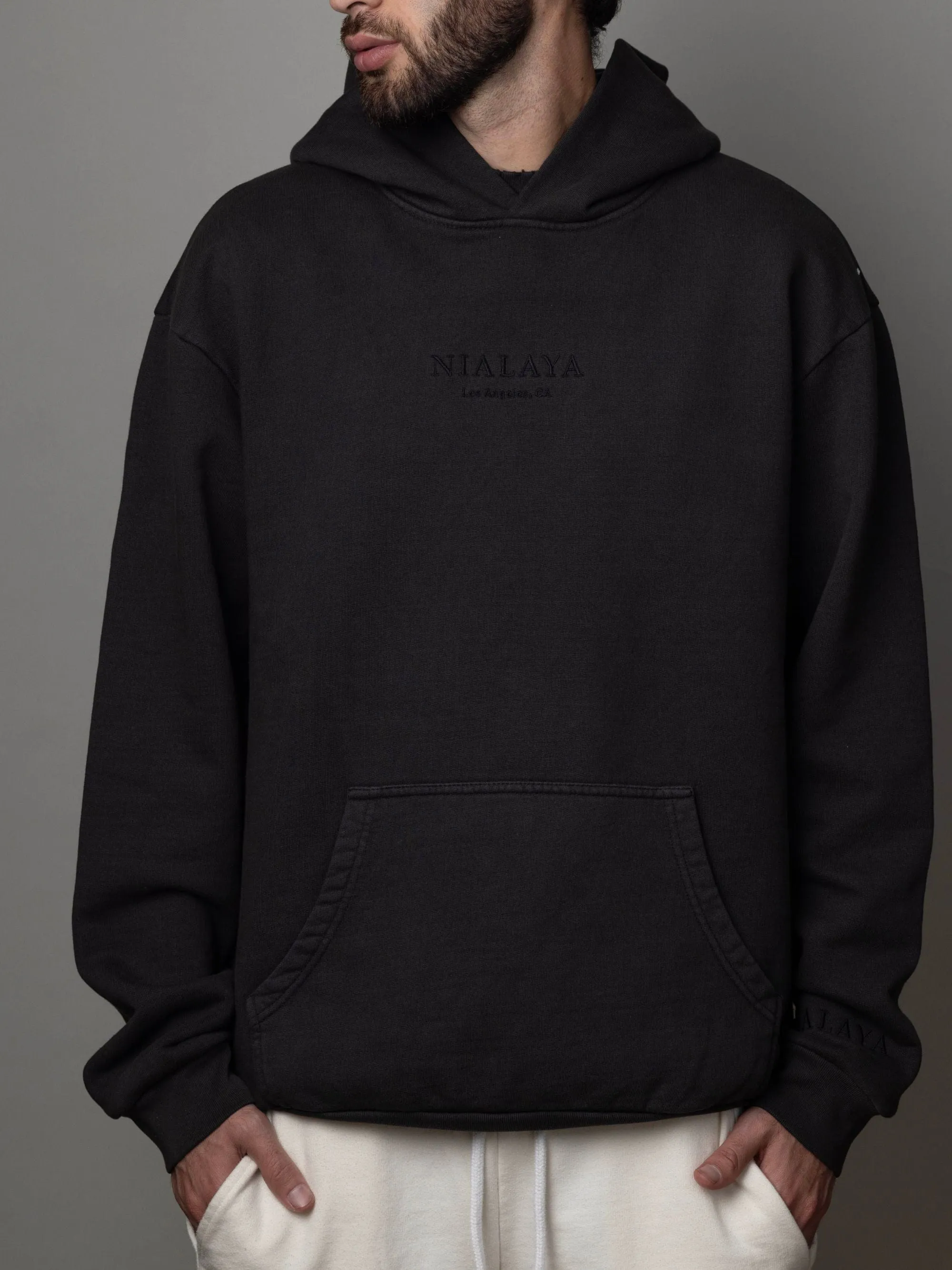 Nialaya Signature Embroidery Hoodie