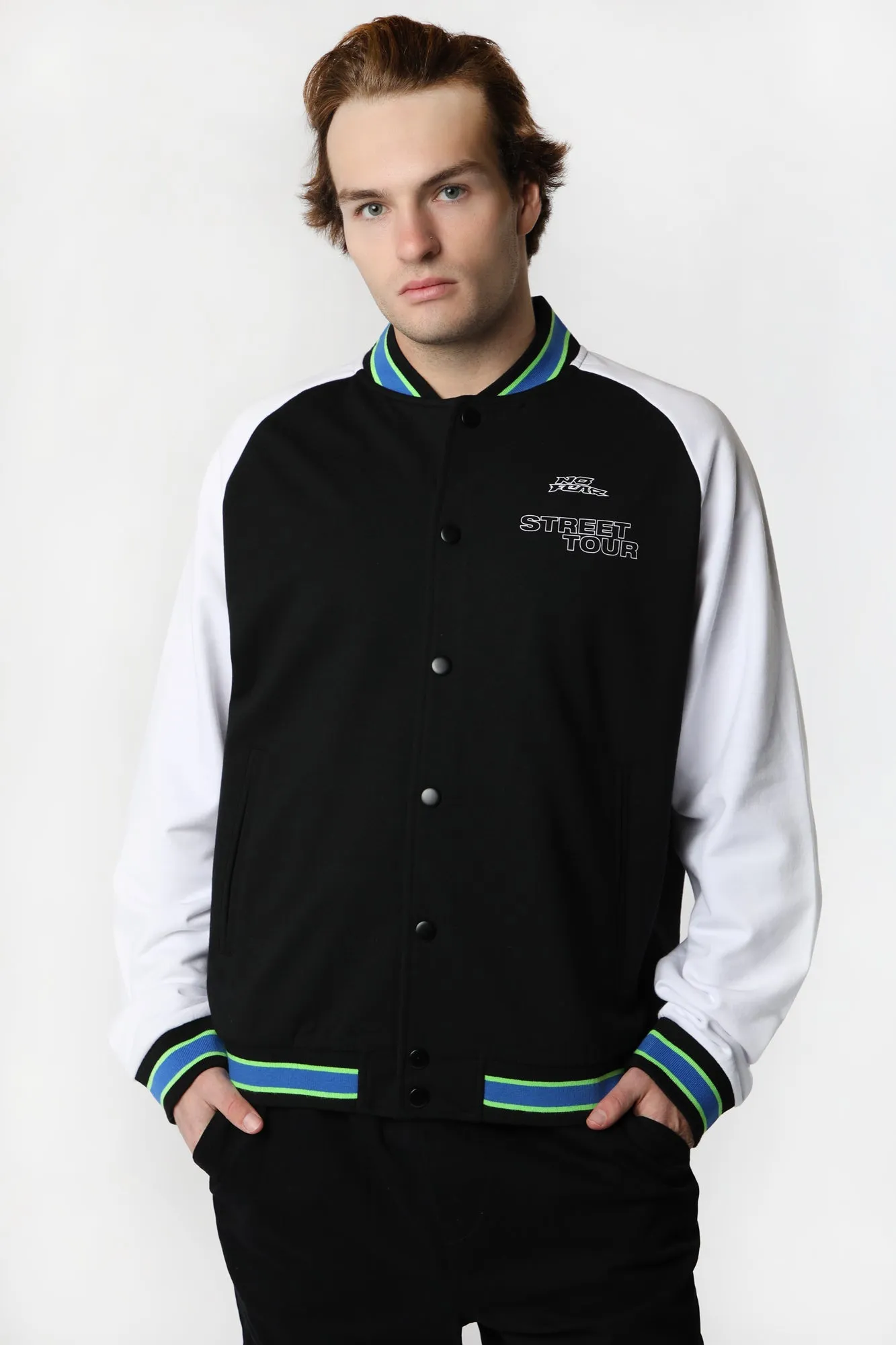 No Fear Mens Fleece Varsity Jacket