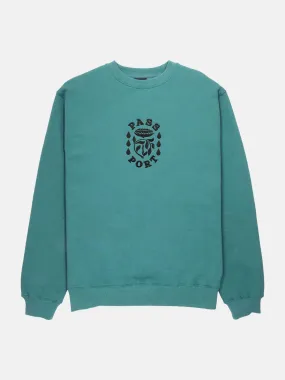 Pass-Port Fountain Embroidery Sweater - Washed Teal