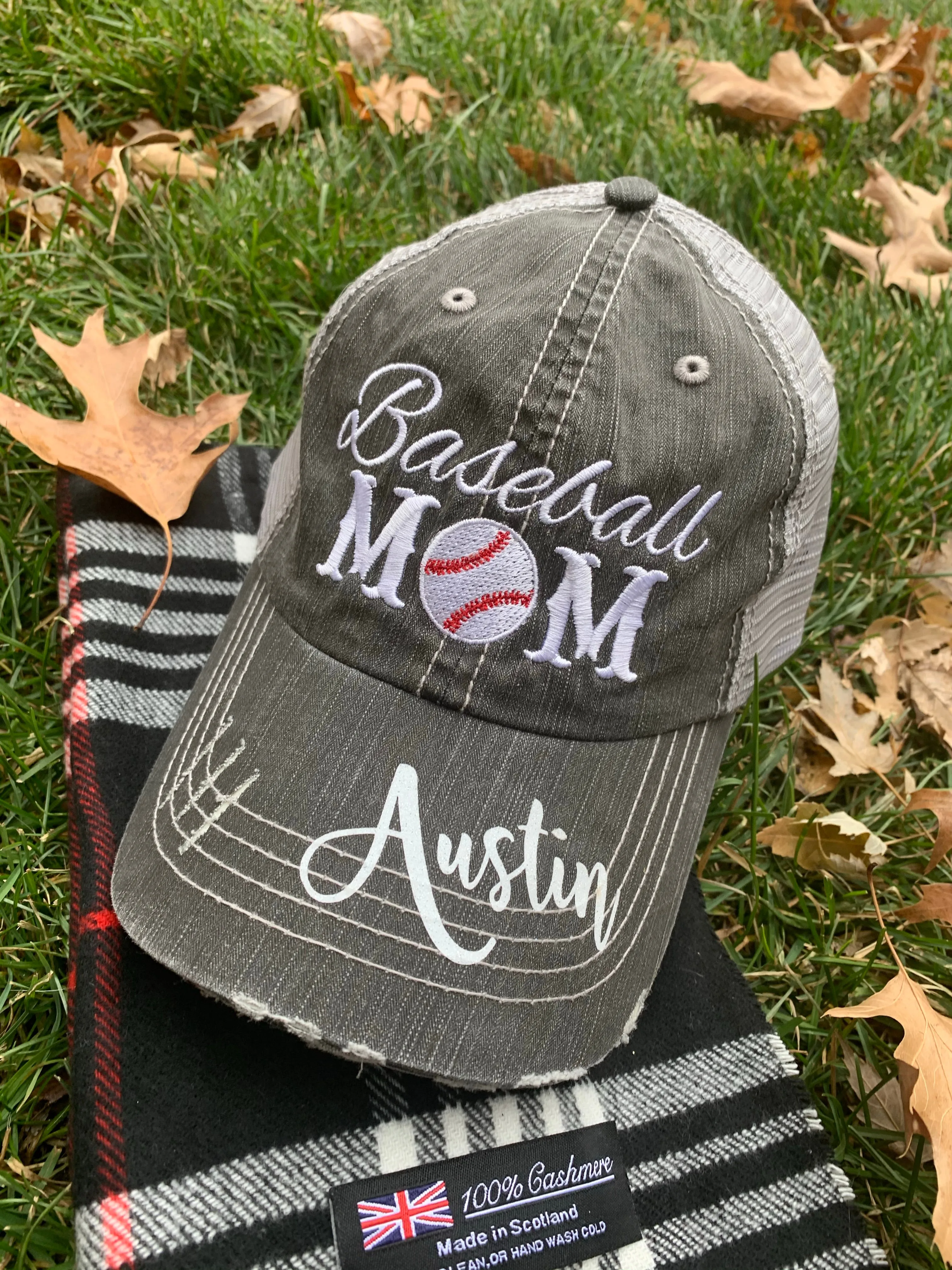 Personalized Mom hats Baseball mom Embroidered womens distressed trucker cap Sports