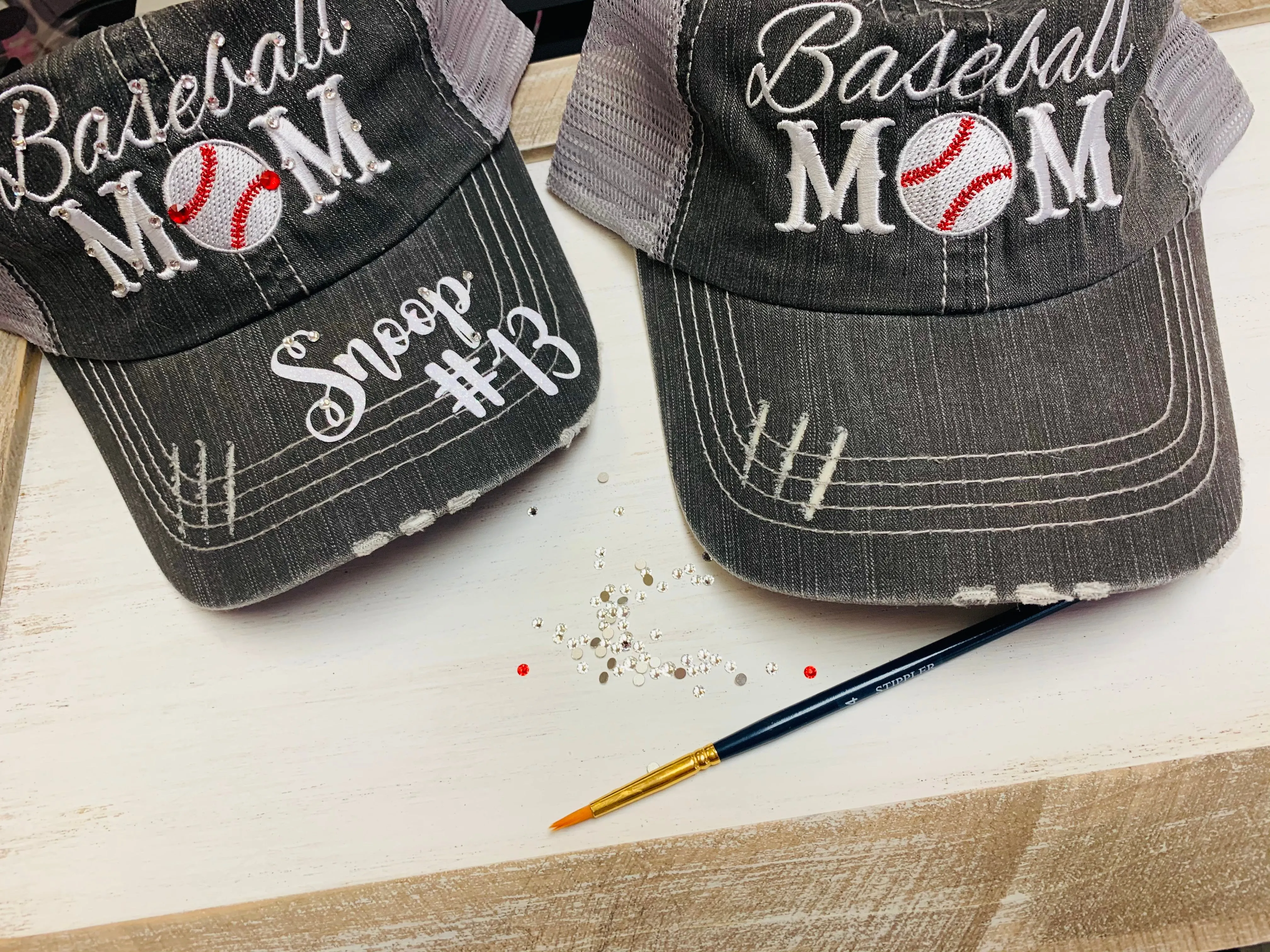 Personalized Mom hats Baseball mom Embroidered womens distressed trucker cap Sports