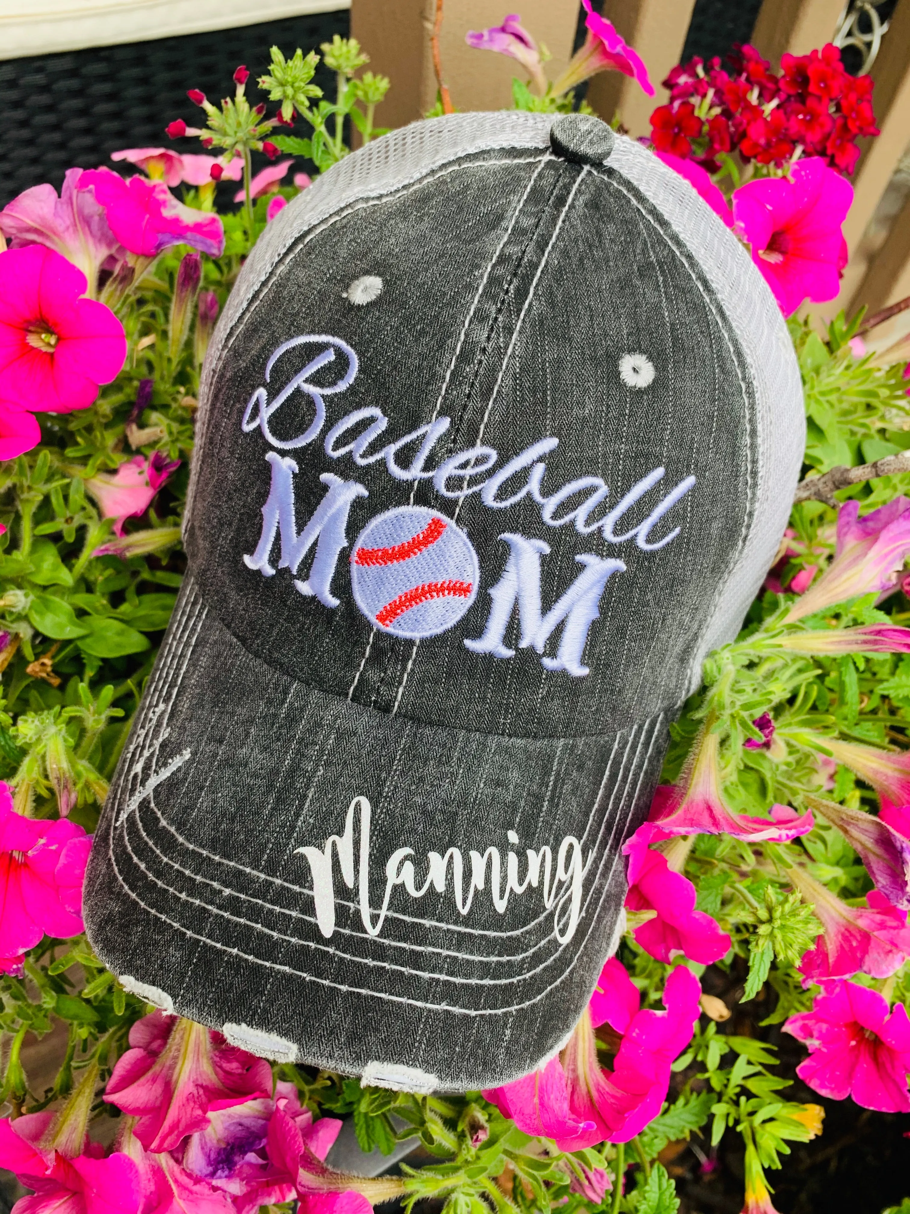 Personalized Mom hats Baseball mom Embroidered womens distressed trucker cap Sports