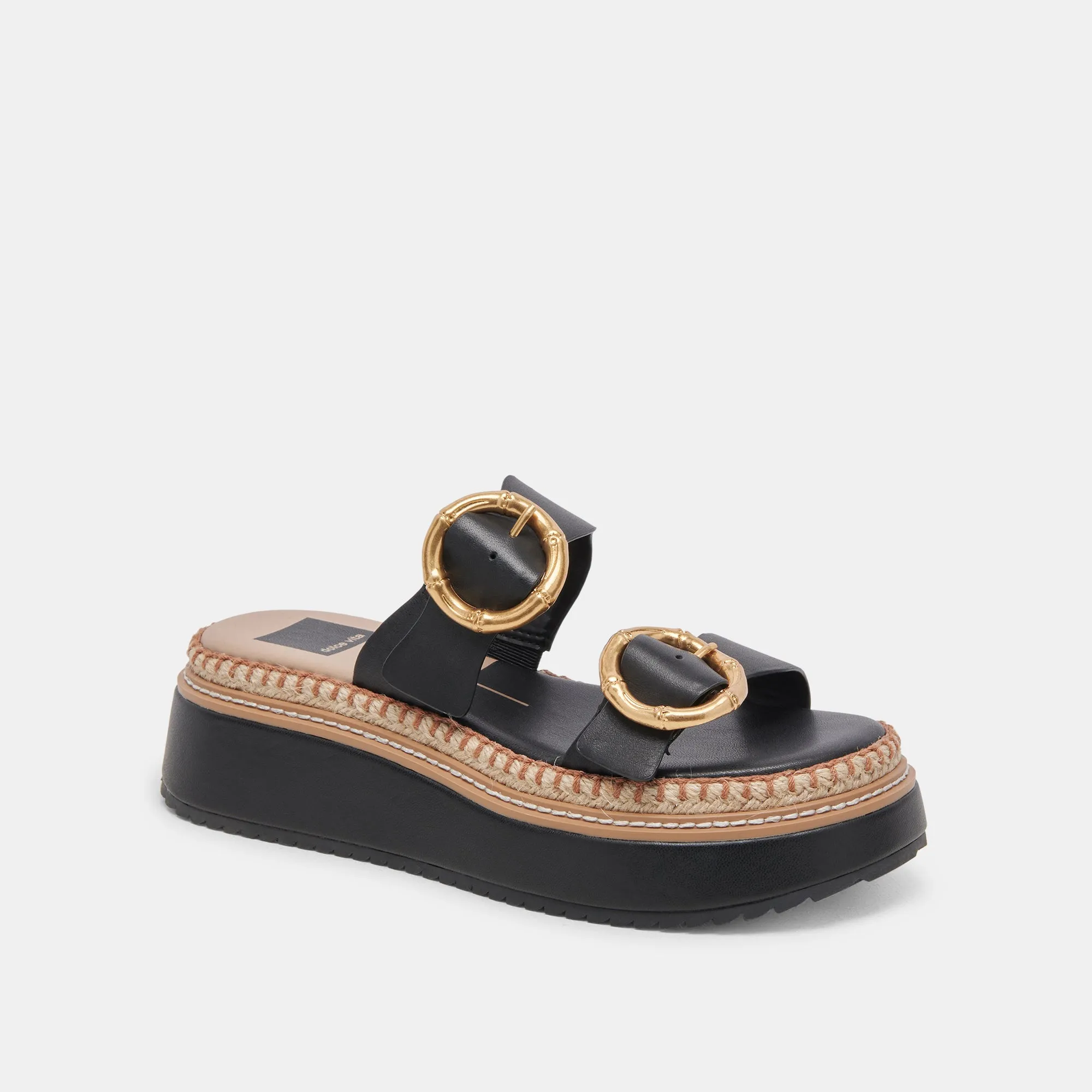 RYSHA SANDALS BLACK LEATHER