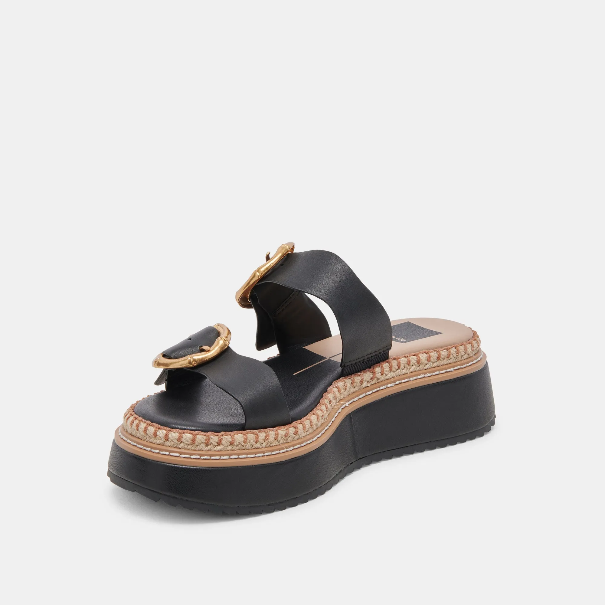 RYSHA SANDALS BLACK LEATHER