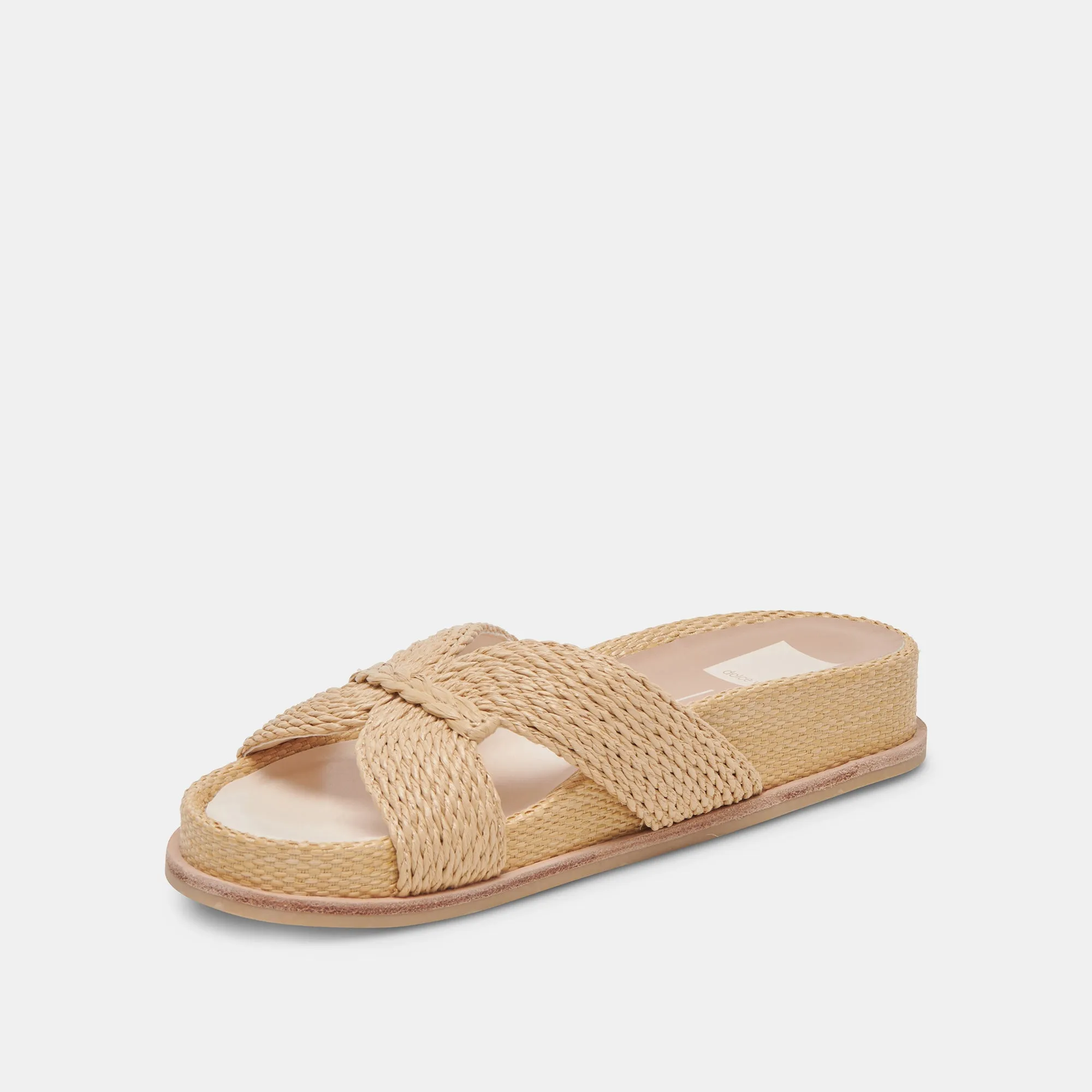 SELDA WIDE SANDALS LT NATURAL RAFFIA