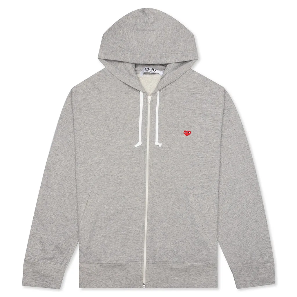 Small Red Heart Hoodie - Grey