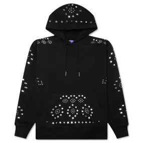 Studded Pullover Hoodie - Black