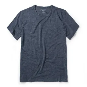 The Merino Tee in Heather Navy