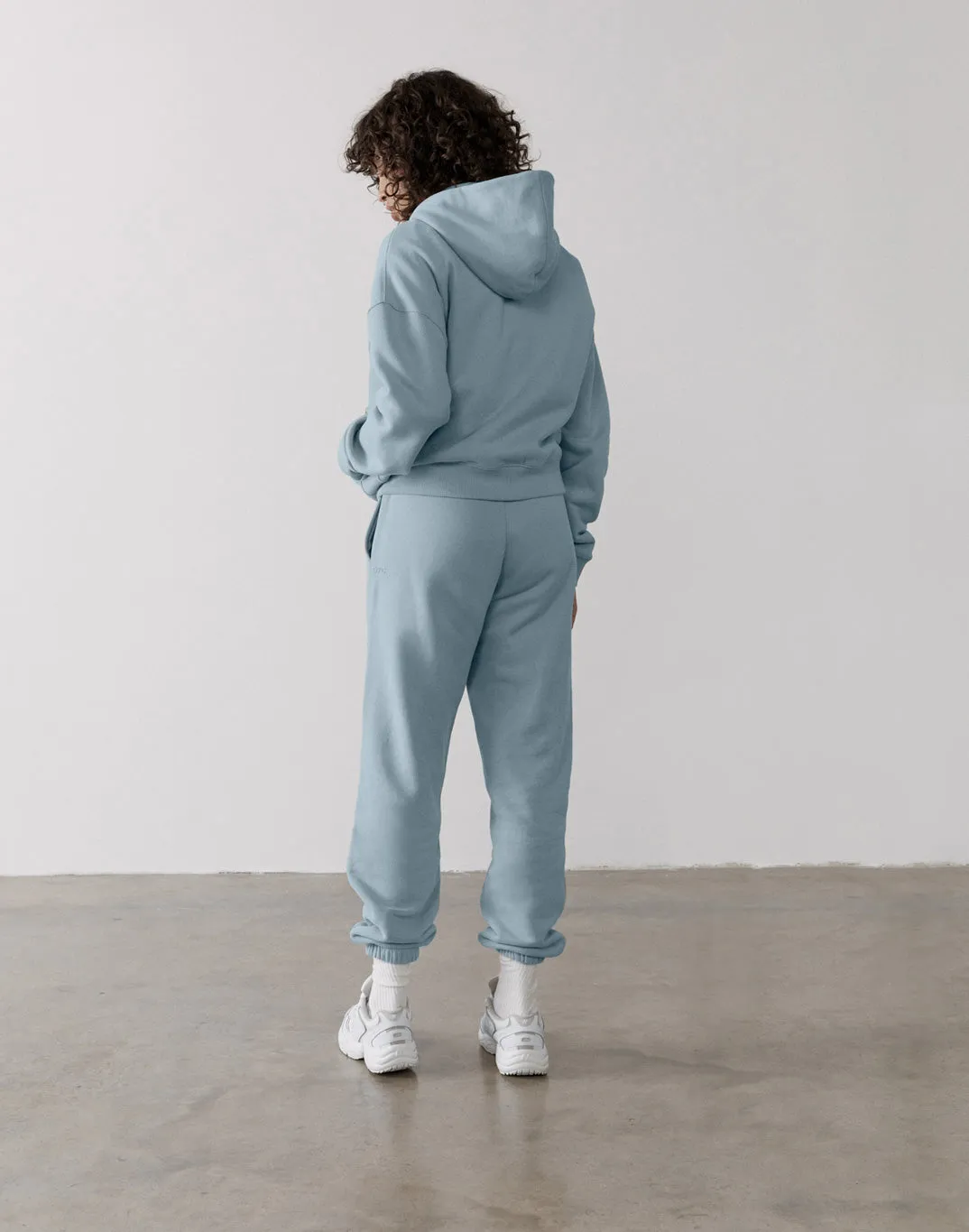 The Womens Full Zip Hoodie in Chalk Blue