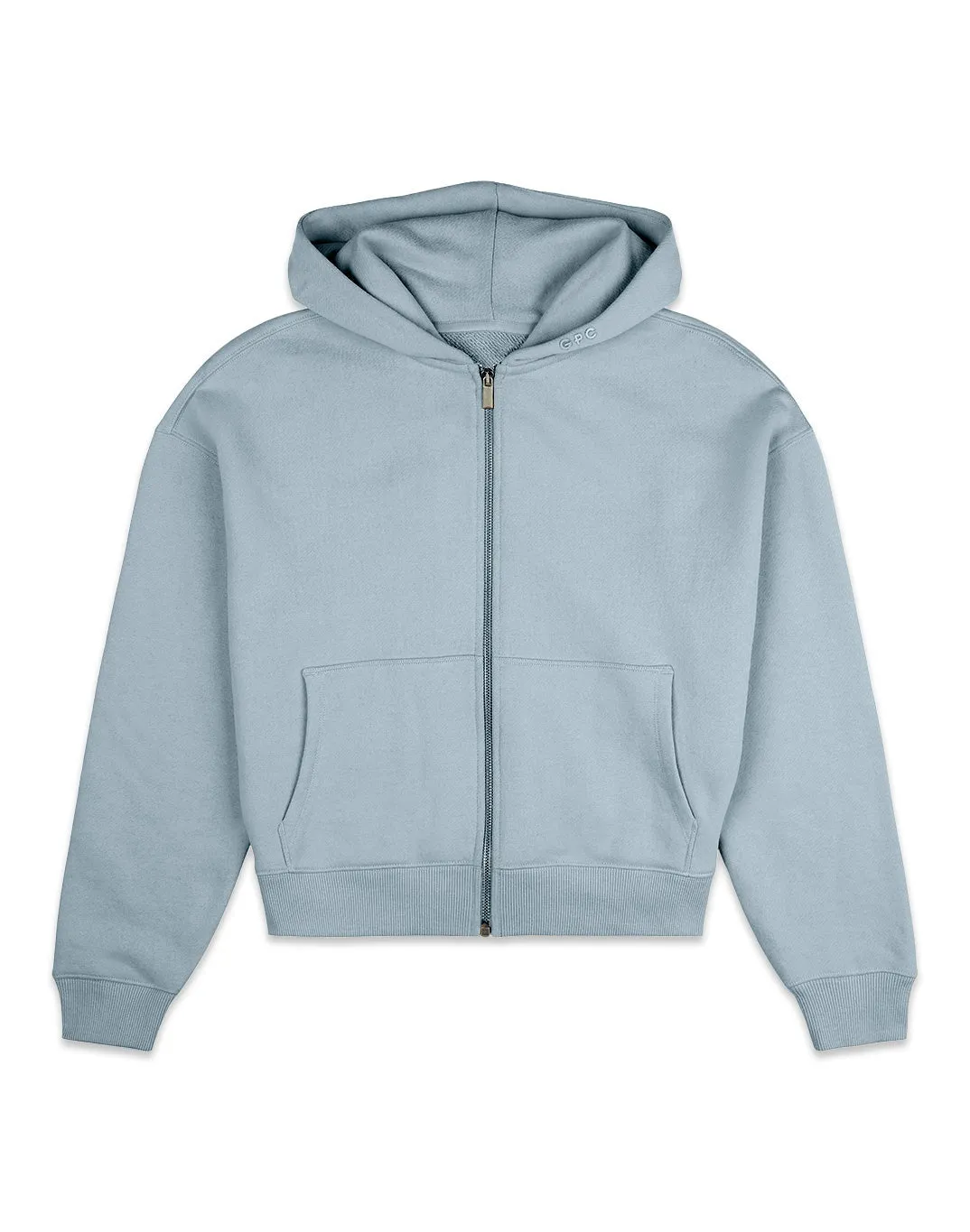 The Womens Full Zip Hoodie in Chalk Blue