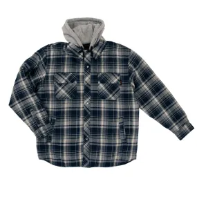 Tough Duck Men's Flannel Hooded Shirt Jacket - Blue WS06