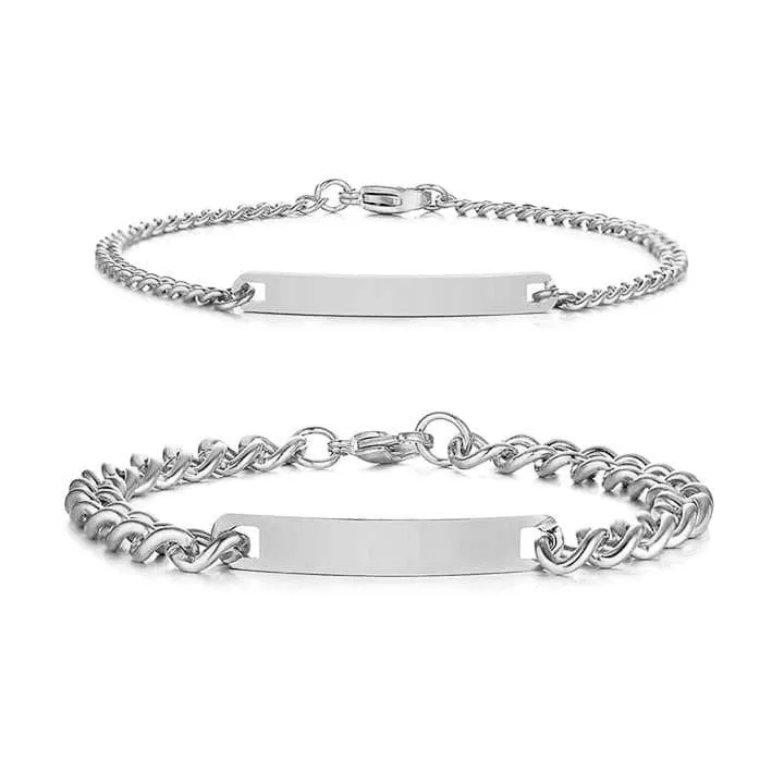 Two Engraved Couples Bracelets