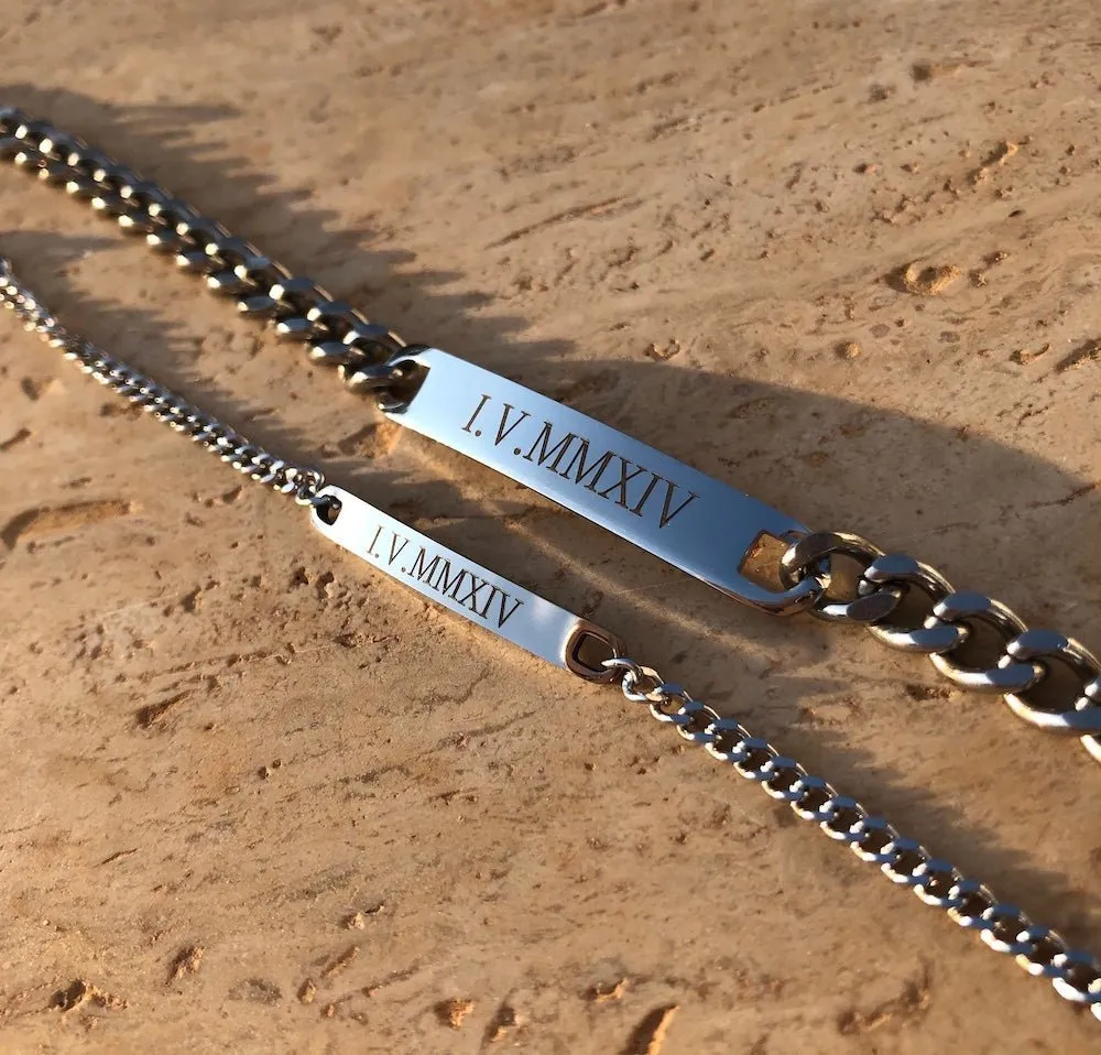 Two Engraved Couples Bracelets