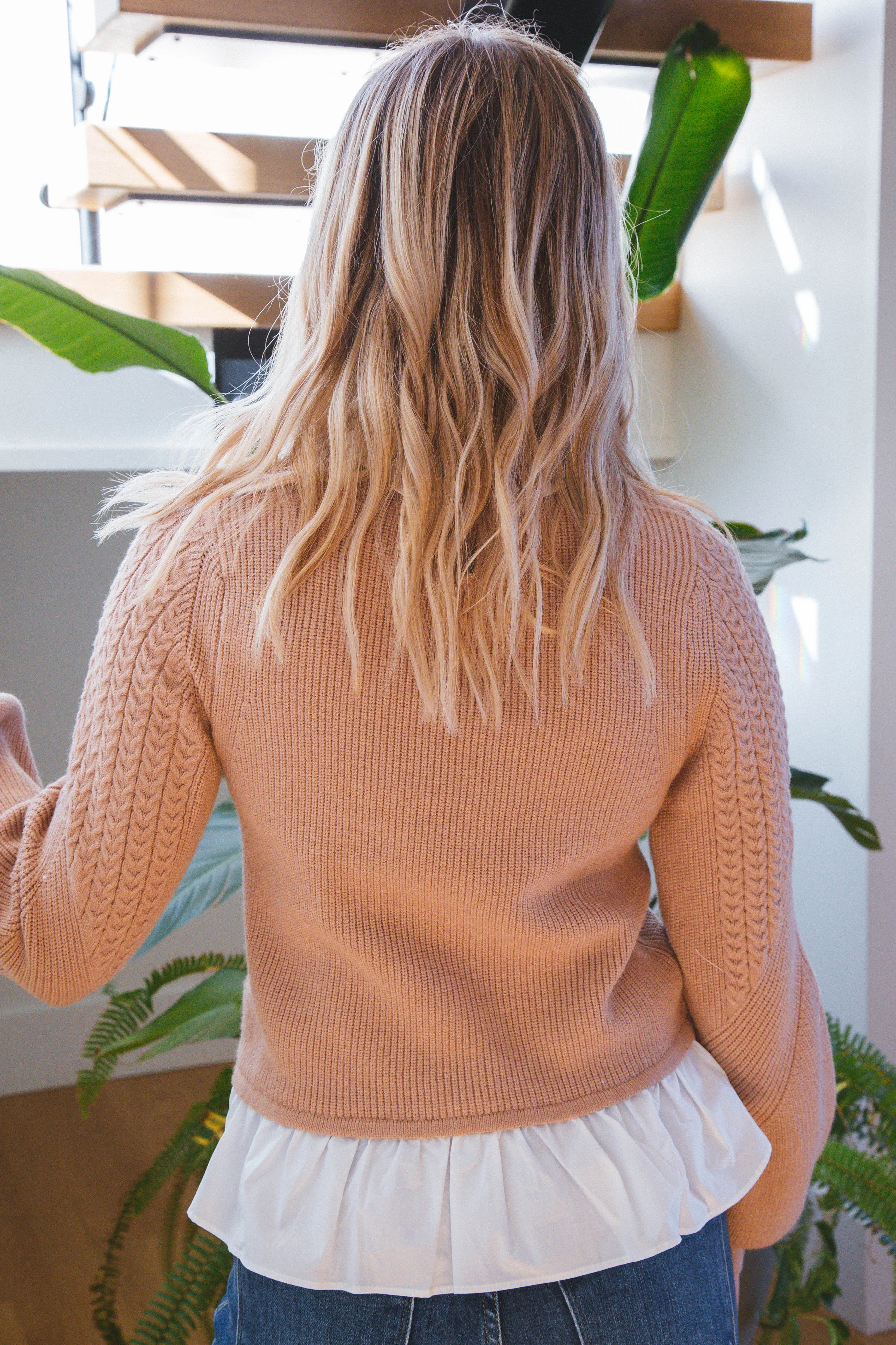 Wednesday Layered Look Sweater, Taupe | Sadie & Sage